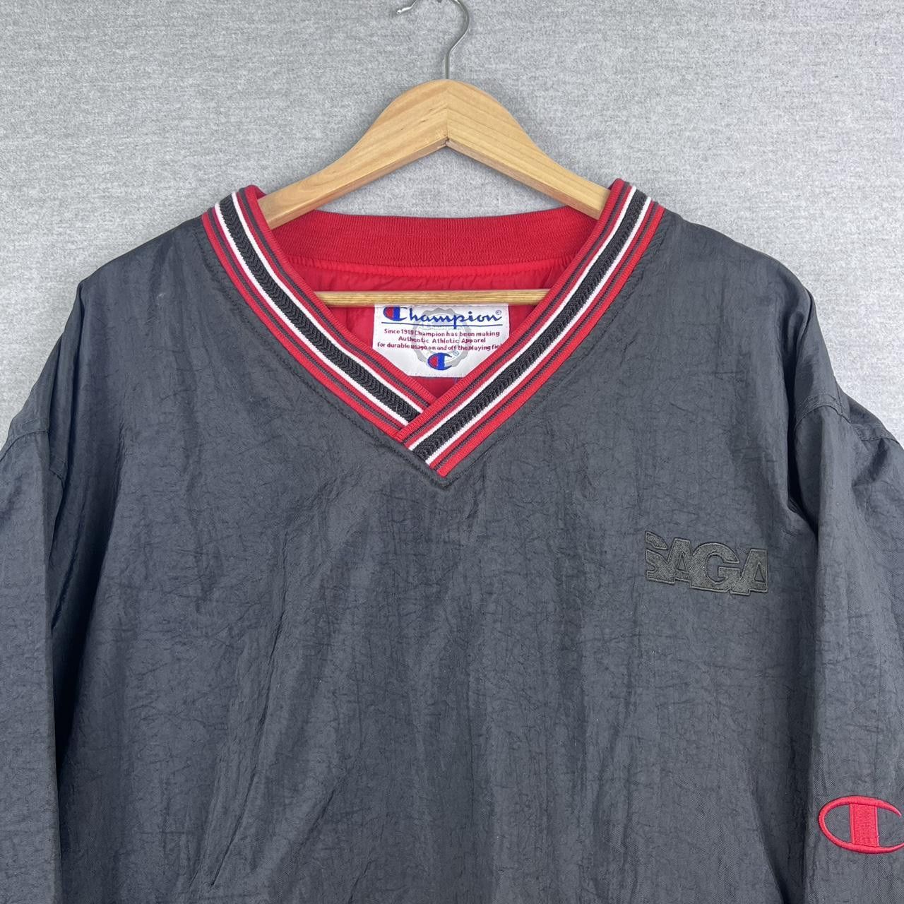 Vintage Vintage Red 90s Champion Crewneck Windbreaker Fits XL Size US XL / EU 56 / 4 - 1 Thumbnail