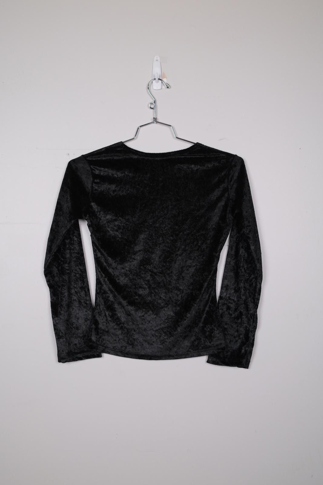 Vintage 90's Crushed Velvet Long Sleeve T-Shirt Size M / US 6-8 / IT 42-44 - 2 Thumbnail