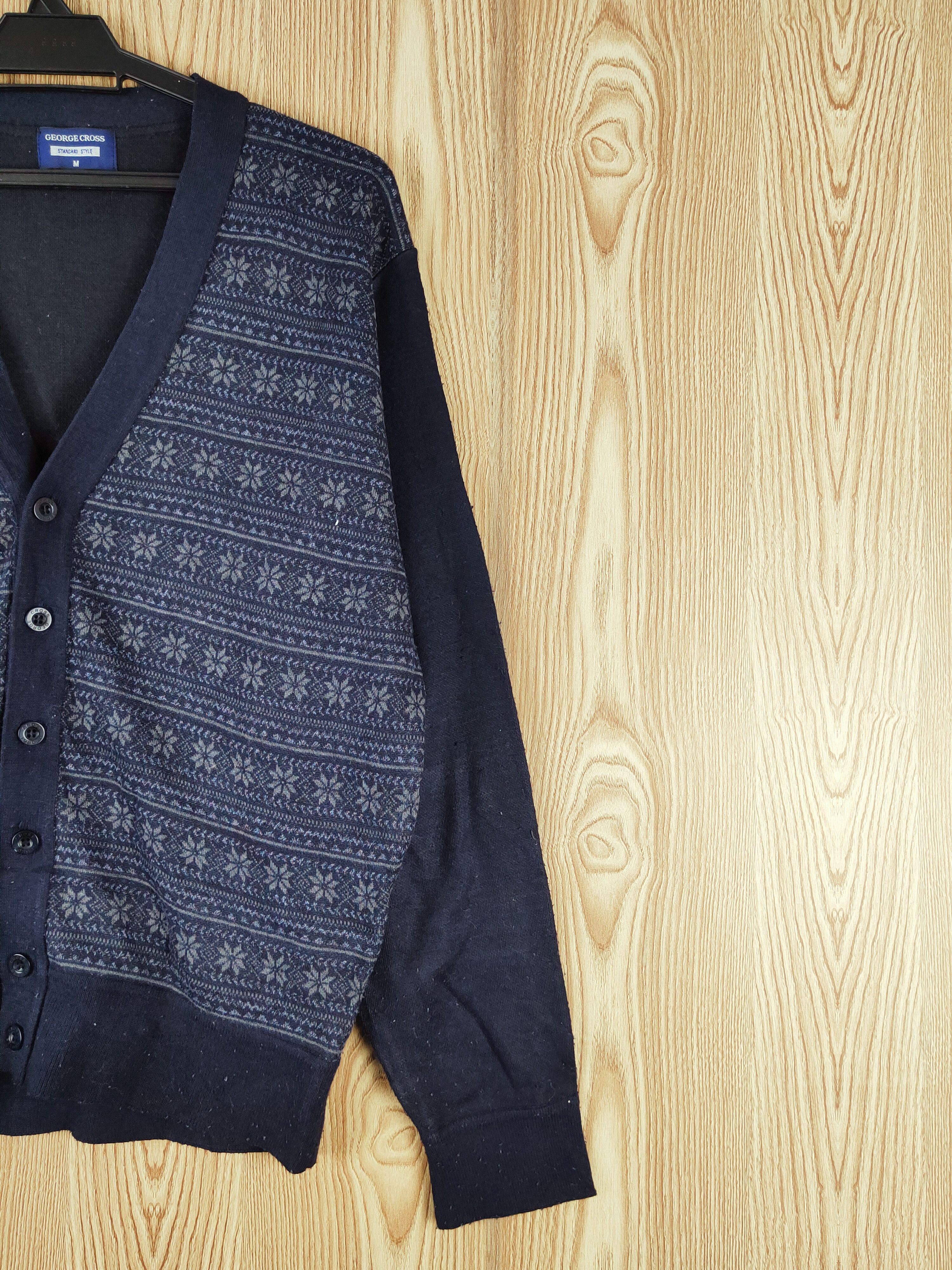 Japanese Brand × Vintage Vintage 💥 George Cross Navy Knitwear Cardigan Size US M / EU 48-50 / 2 - 5 Thumbnail