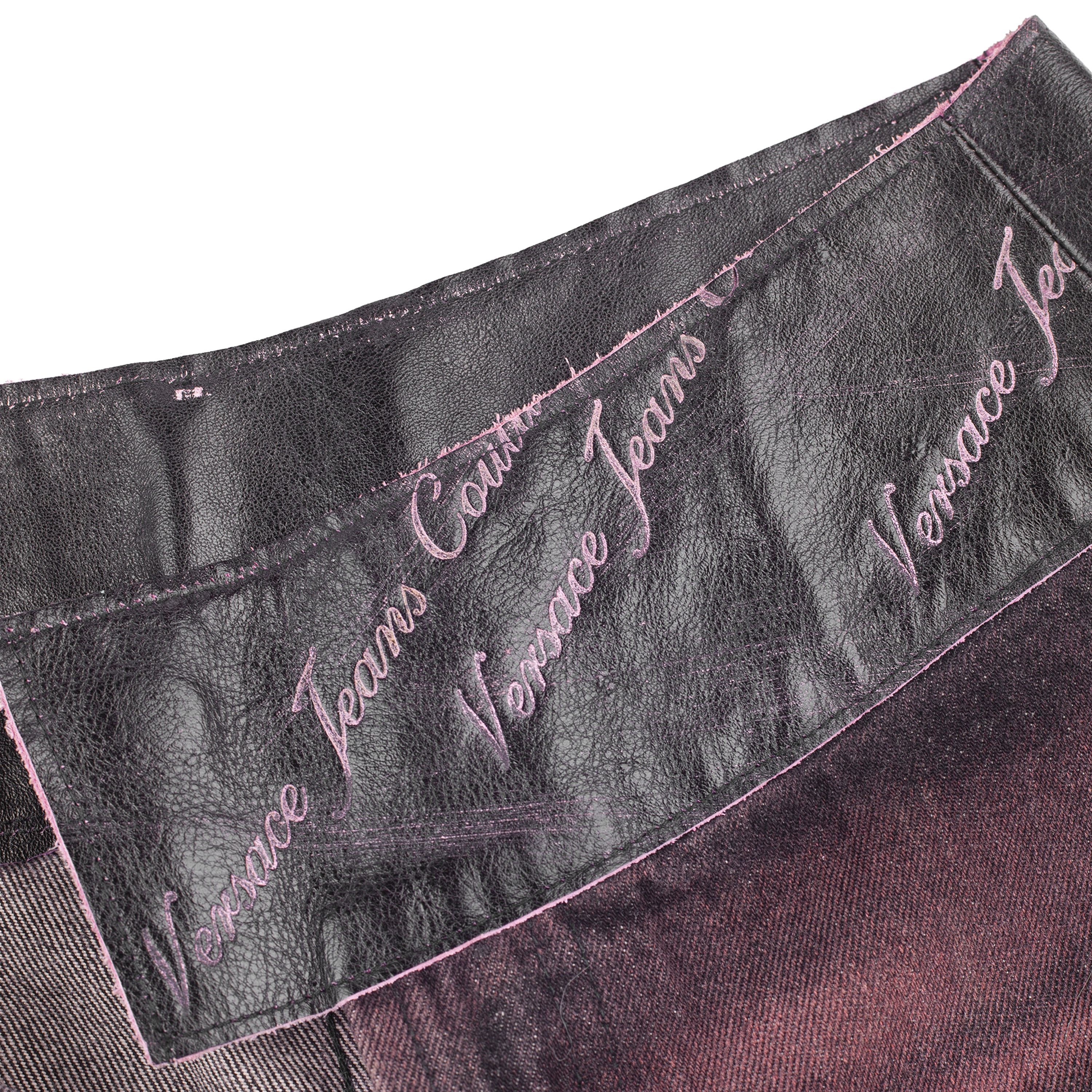 Versace Jeans Couture Versace Jeans Couture Black/Pink Acid Vintage Jeans Size 27" / US 4 / IT 40 - 2 Thumbnail