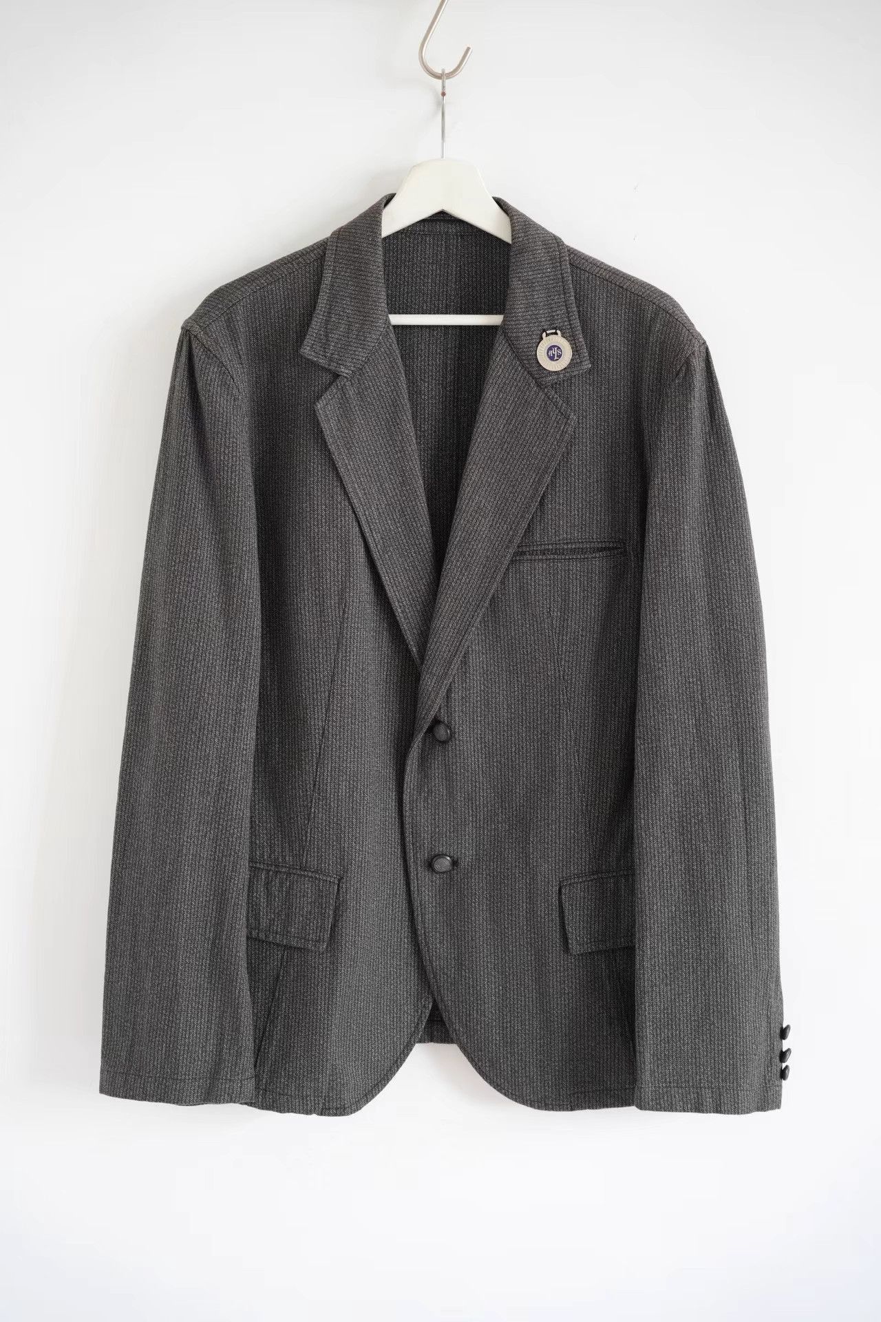 Yohji Yamamoto Gray Textured Blazer - Size L Size US L / EU 52-54 / 3 - 1 Thumbnail