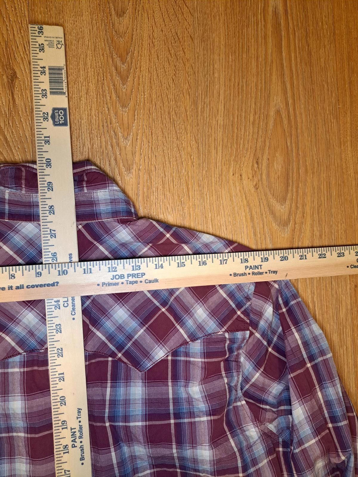 Wrangler Wrangler Pearl Snap Shirt Mens Large Red Plaid Cotton Size US L / EU 52-54 / 3 - 10 Thumbnail