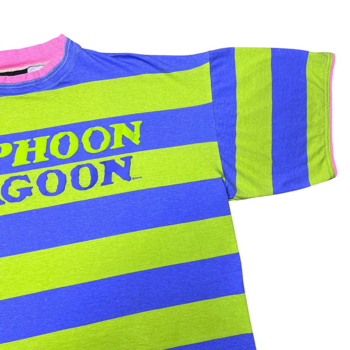 Disney Disney Typhoon Lagoon Green Striped Spell Out Graphic Tee Size US XL / EU 56 / 4 - 6 Thumbnail