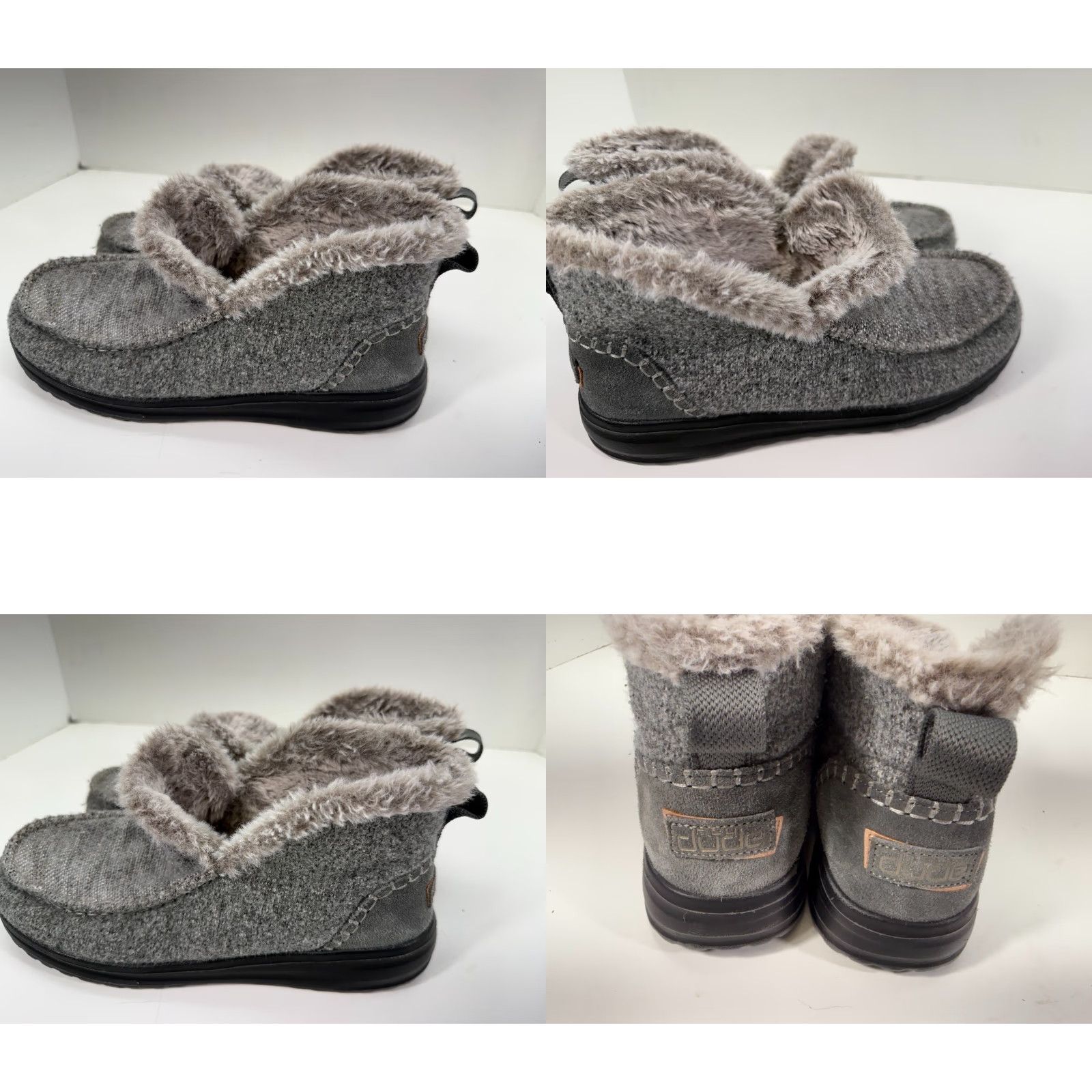 Vintage Hey Dude Denny Boots Womens 9 Sleet Gray Mock Toe Faux Fur Lined Ankle Bootie Size US 9 / IT 39 - 8 Thumbnail