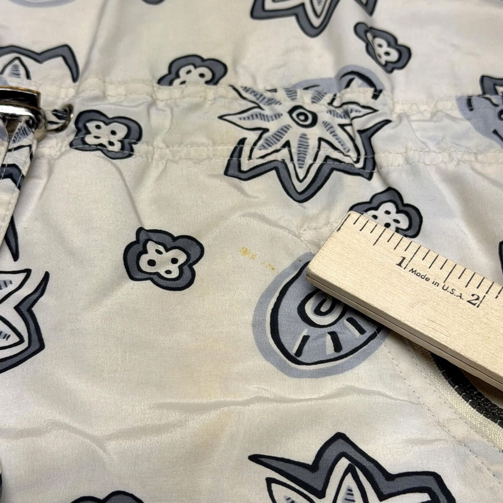 Vintage LL Bean Jacket Womens Small White Floral Print Hooded Anorak Insulated Nylon Size S / US 4 / IT 40 - 3 Thumbnail