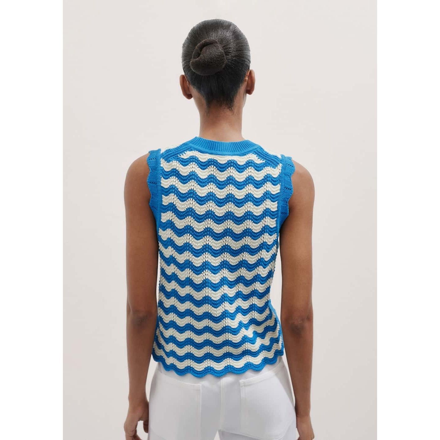 ME+EM NWOT ME+EM Cotton Scallop Knit Sweater Vest size L Size L / US 10 / IT 46 - 5 Thumbnail