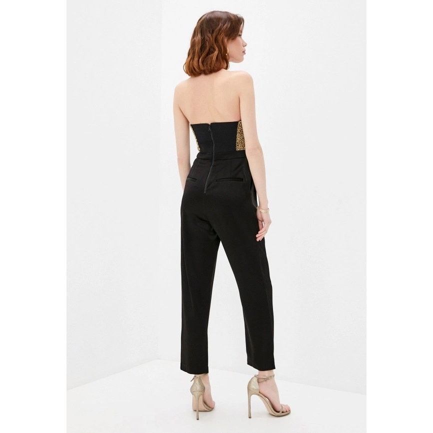Alice + Olivia Alice + Olivia Jeri Rhinestone Jumpsuit black gold size 2 Size 26" / US 2 / IT 38 - 6 Thumbnail