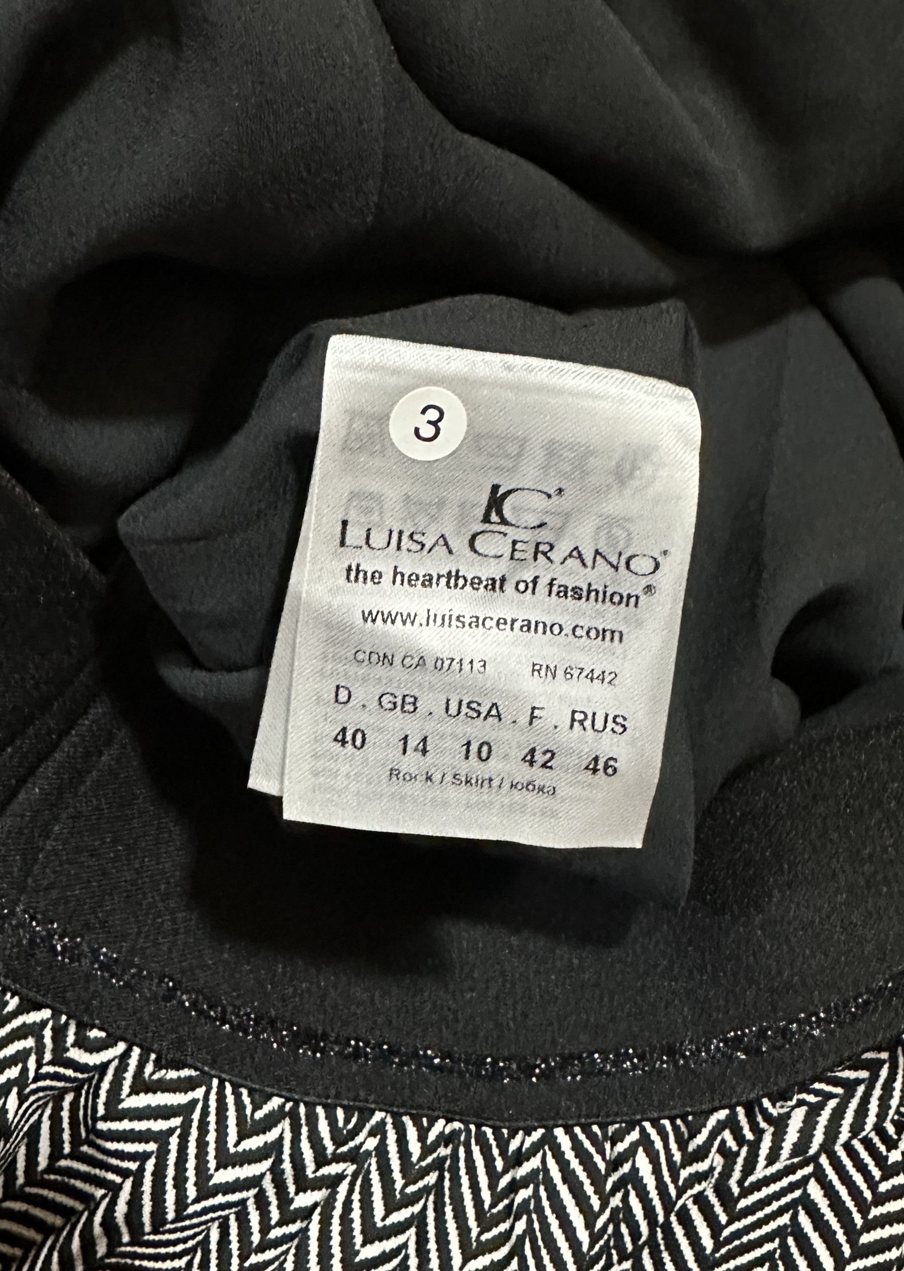 Luisa Cerano Midi skirt black white Size 30" / US 8 / IT 44 - 6 Thumbnail