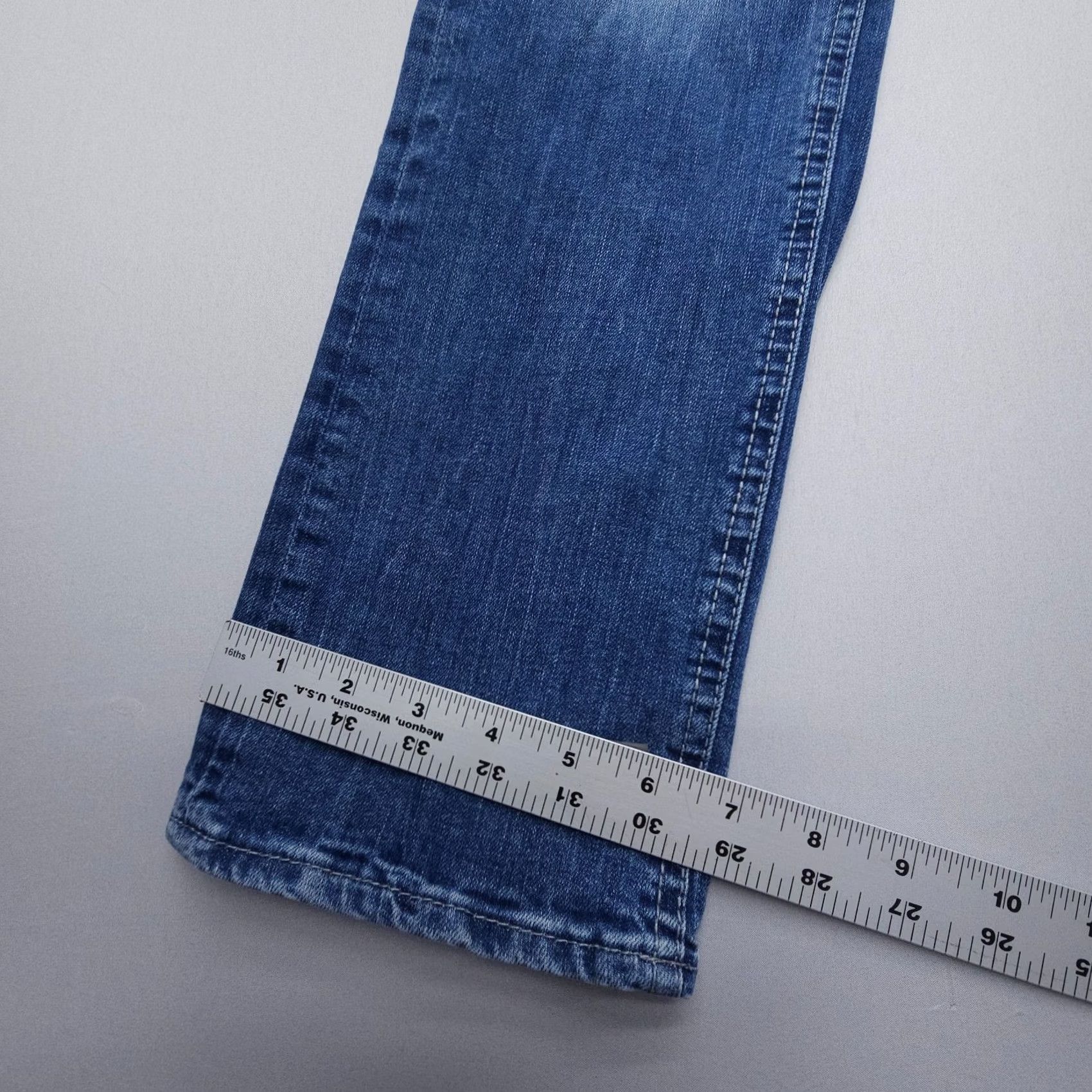 Vintage Dark Wash Jeans Men Slim Straight Denim 30x32 Blue Size 30 Buckle Size US 30 / EU 46 - 3 Thumbnail