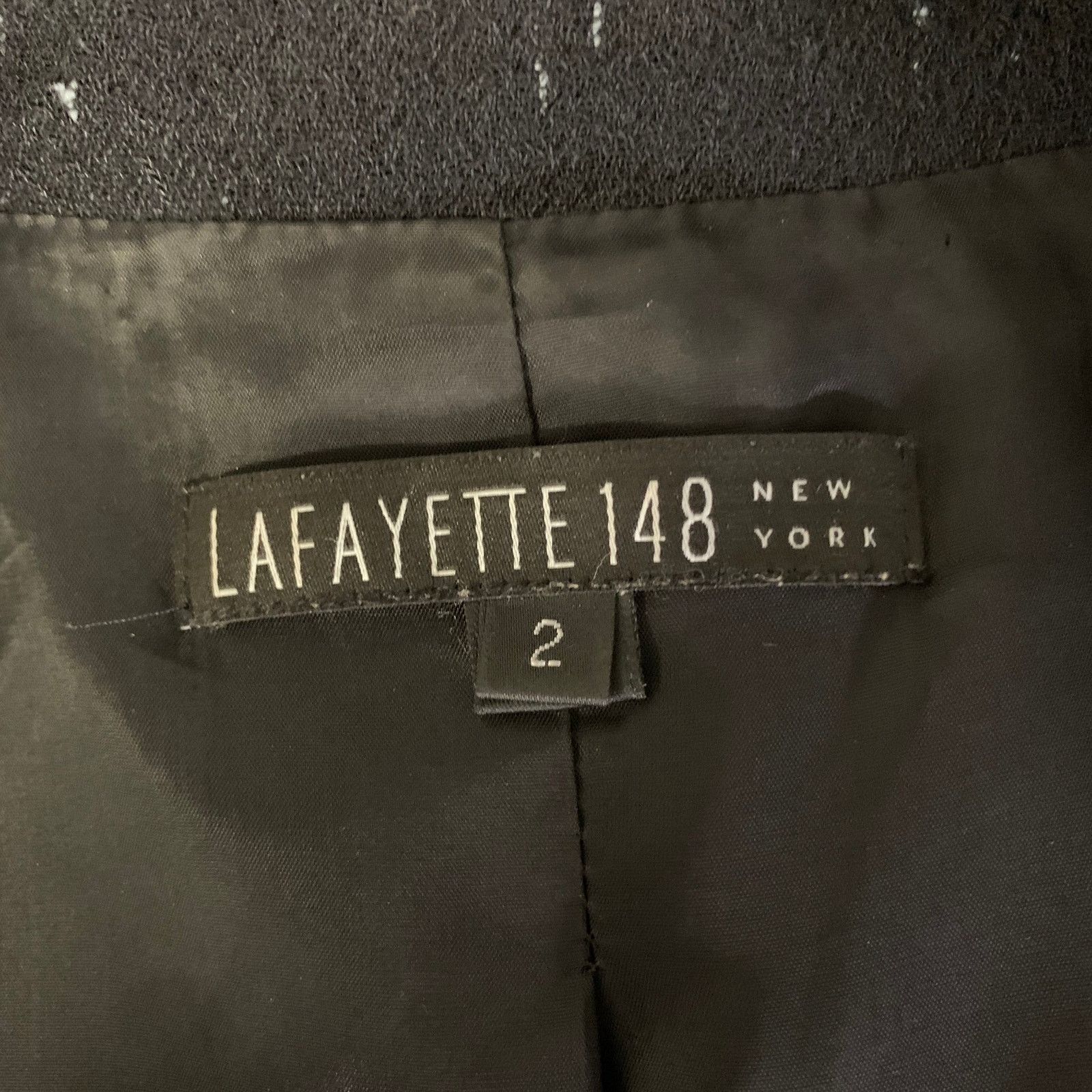 Lafayette 148 LAFAYETTE 148 Size 2 Black Blue Wool Blend Blazer Size XS / US 0-2 / IT 36-38 - 6 Thumbnail