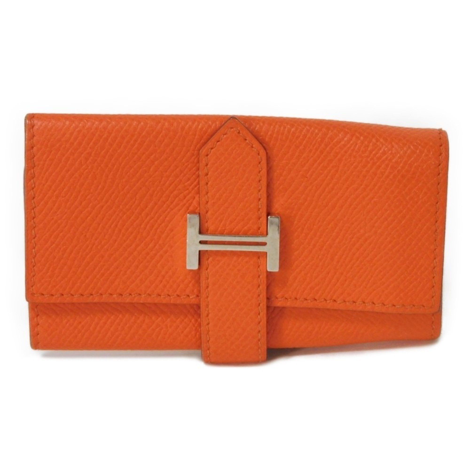 image of Hermes Key Case Bearn Portocle 4 H Mark Belt Strap S Metal Fitting 4-Row Veau Epsom Leather Mango □
