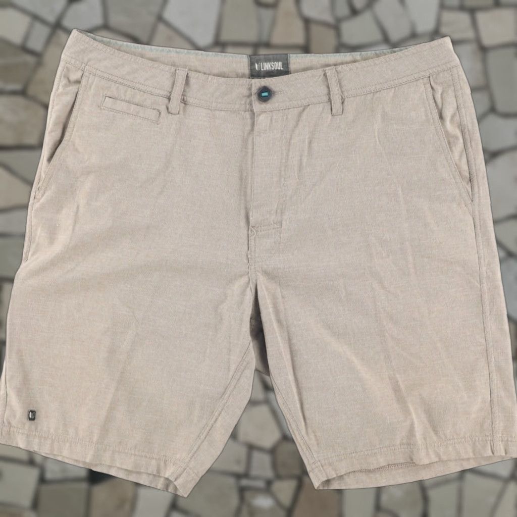 Vintage Linksoul Stretch Cotton Blend Twill Golf Shorts Gray Men's 38 Size US 38 / EU 54 - 1 Thumbnail