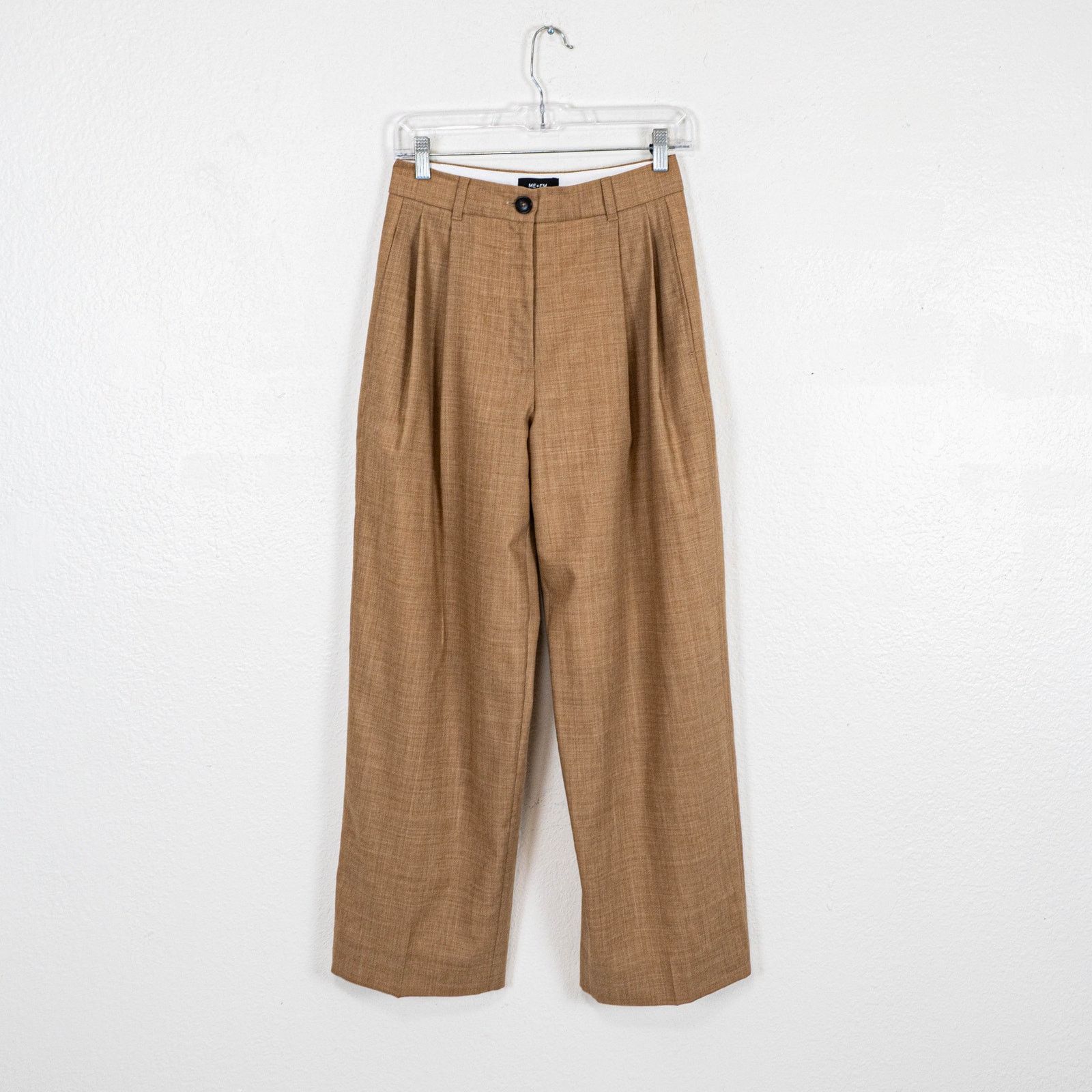 ME+EM ME+EM Pleat Front Trousers Italian wool Tailoring Biscuit 0 Size 25" / US 0 / IT 36 - 2 Thumbnail