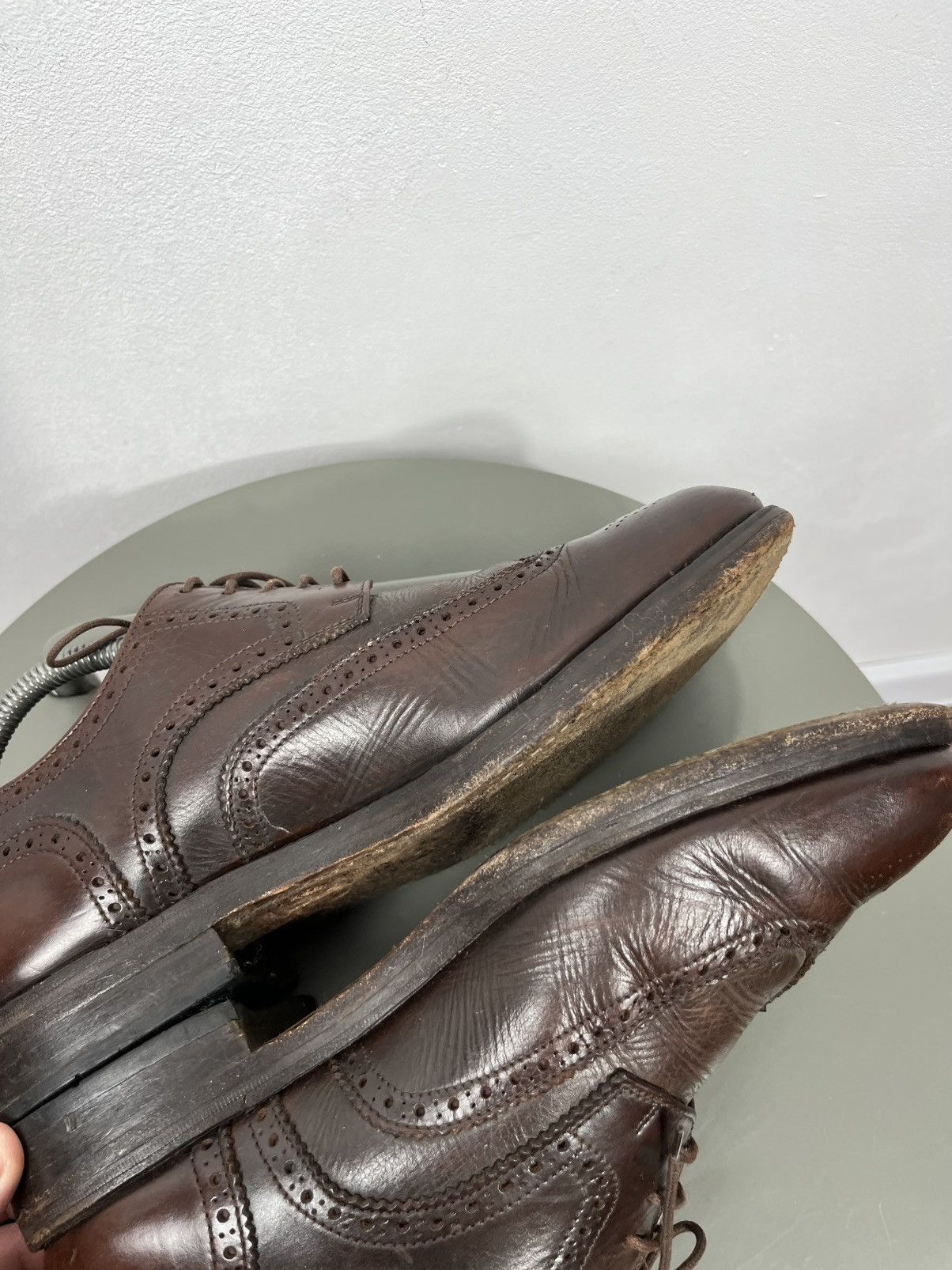 Leather Vintage Brown Leather Brogue Oxford Shoes US 8 Men Size US 8 / EU 41 - 11 Thumbnail