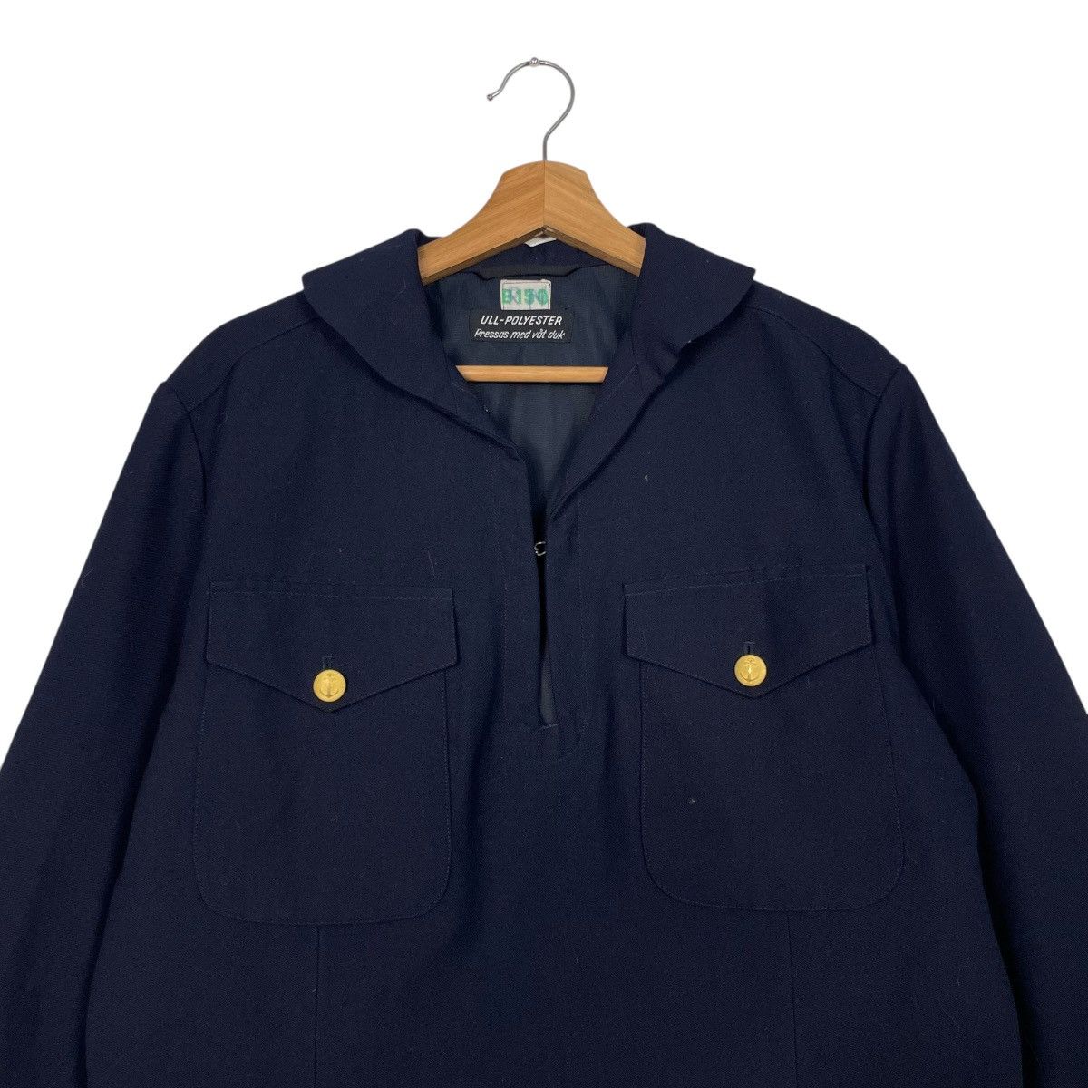 Vintage Vintage 70s Swedish Navy Sailor Pullover Size US M / EU 48-50 / 2 - 2 Thumbnail