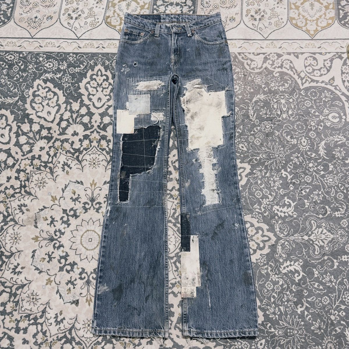 Levi's Vintage Levis 517 Distressed Denim Flare Jeans Hedi Slimane Size US 28 / EU 44 - 16 Thumbnail