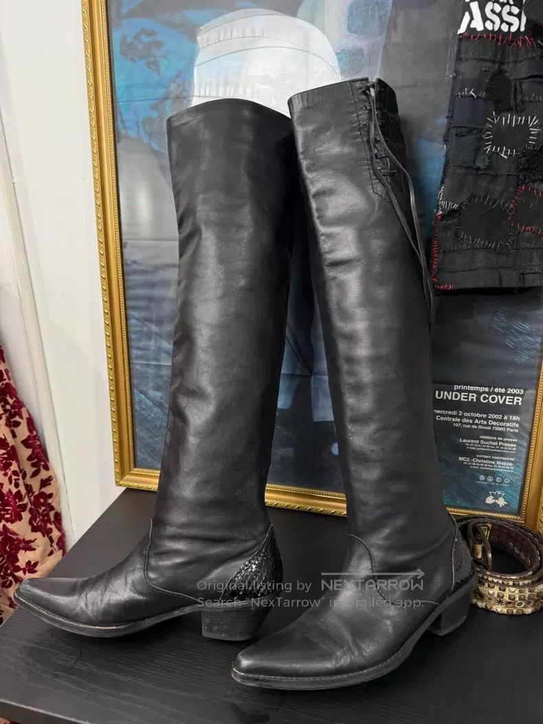 Junya Watanabe Junya Watanabe size M Snake Skin Patchwork High-Top Boots Size US 5.5 / EU 38 - 5 Thumbnail