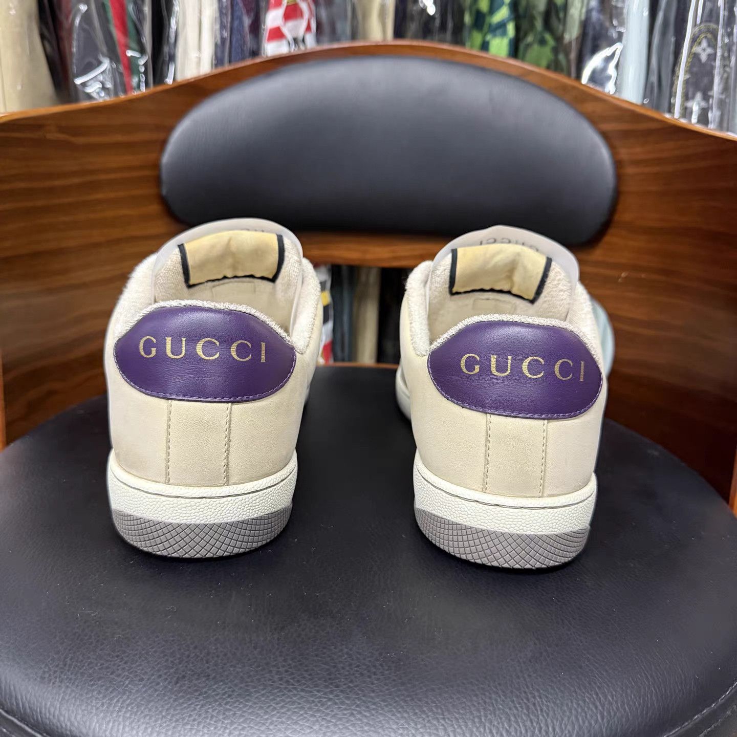 Gucci Gucci GG Brown Purple Enamel Dirty Sneakers K15 Size US 6 / EU 39 - 3 Thumbnail
