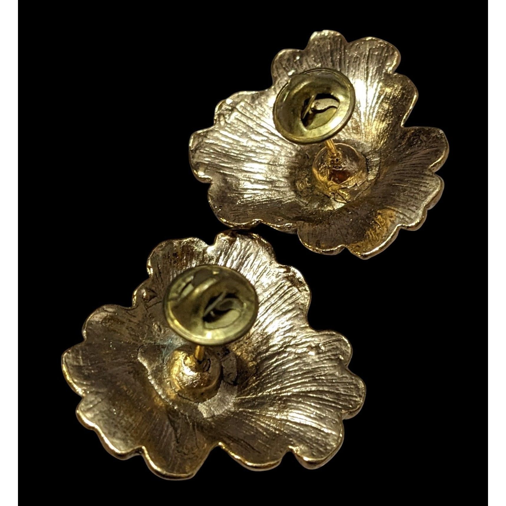 Other Vintage Cottagecore Large Floral Gold Tone Pins (2) Size ONE SIZE - 2 Thumbnail