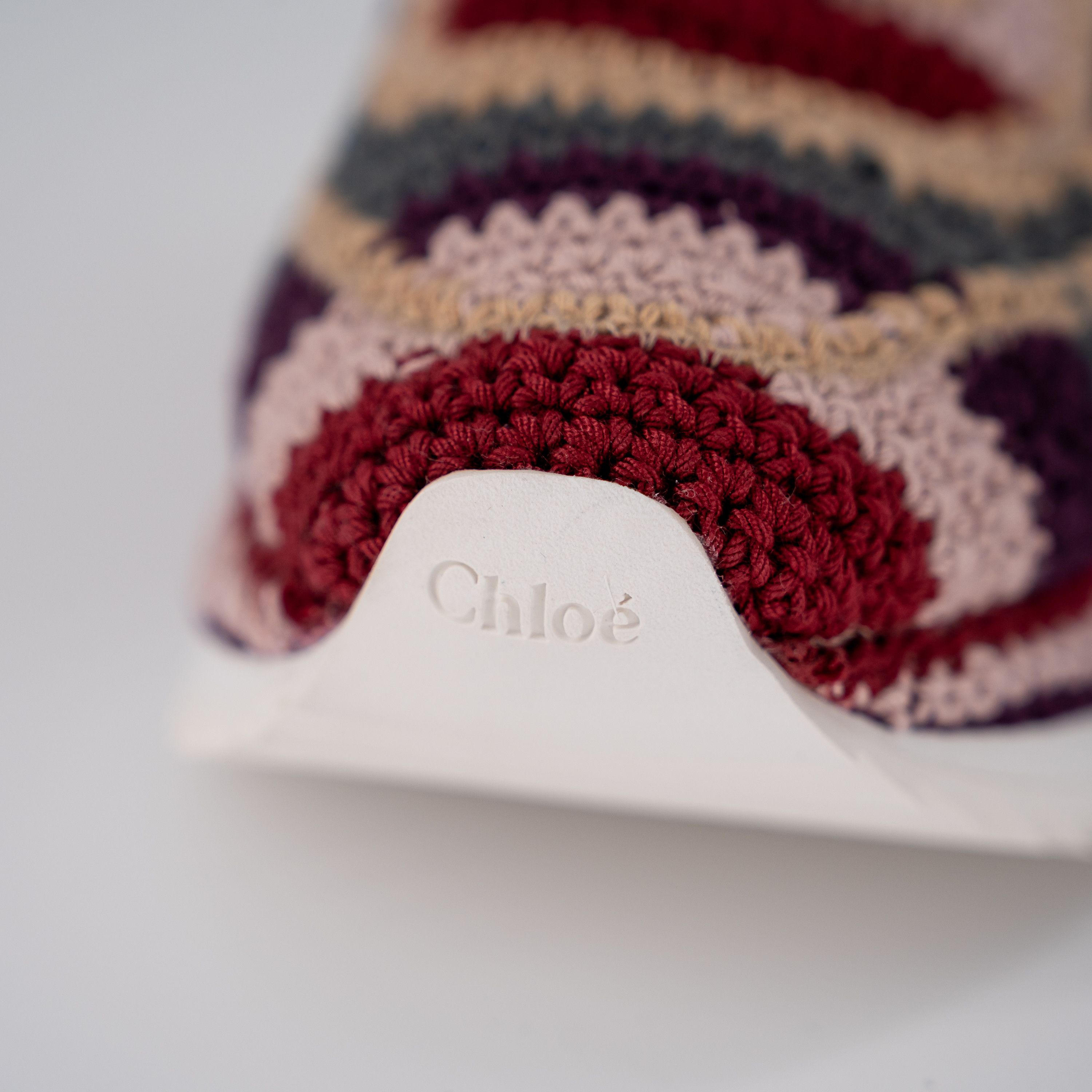Chloe size US7 EU 37 - Chloe Myha Crocheted Knit Sneakers Burgundy Size US 7 / IT 37 - 7 Thumbnail