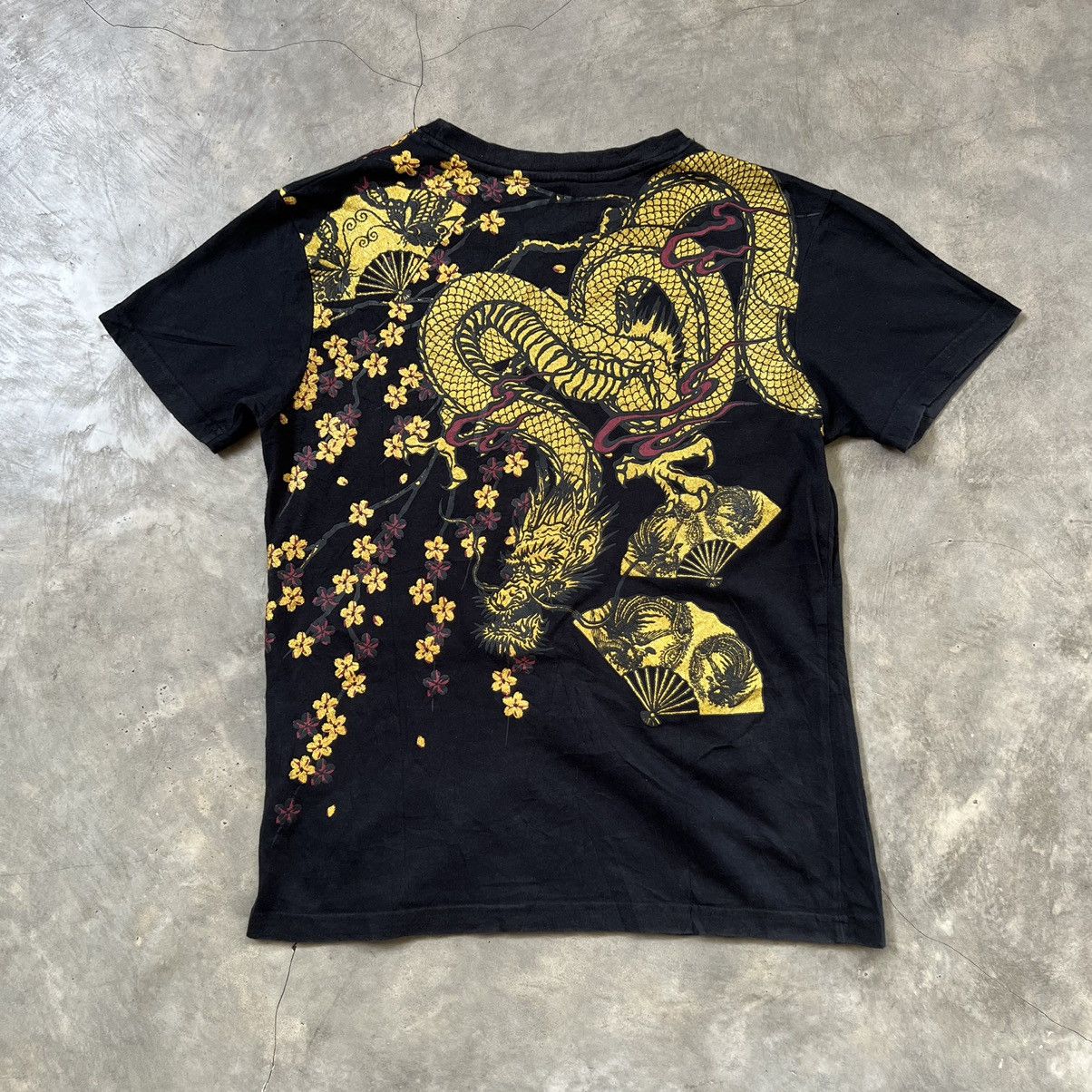 Japanese Brand Sukajan Cure All Japan Karakuri Tamashii Gold Dragon Shirt Size US M / EU 48-50 / 2 - 2 Thumbnail