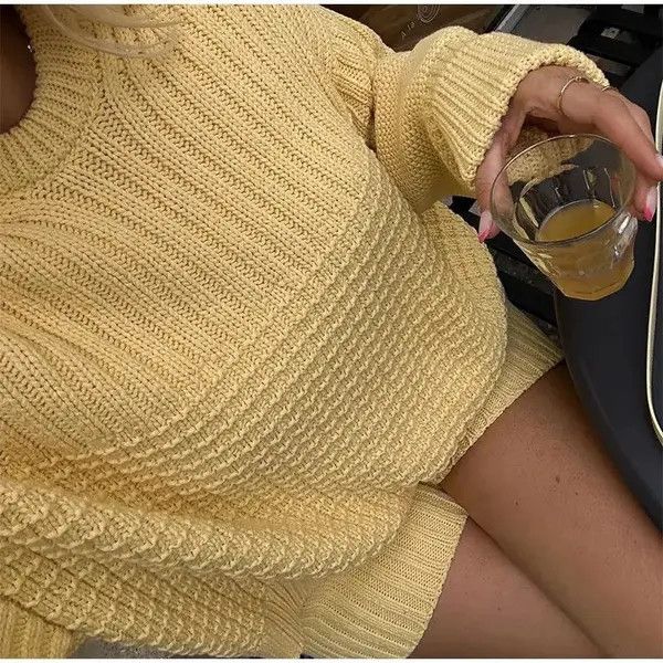 VIBE Women Chic Long Sleeve O Neck Pullover Sweater Size ONE SIZE - 3 Thumbnail