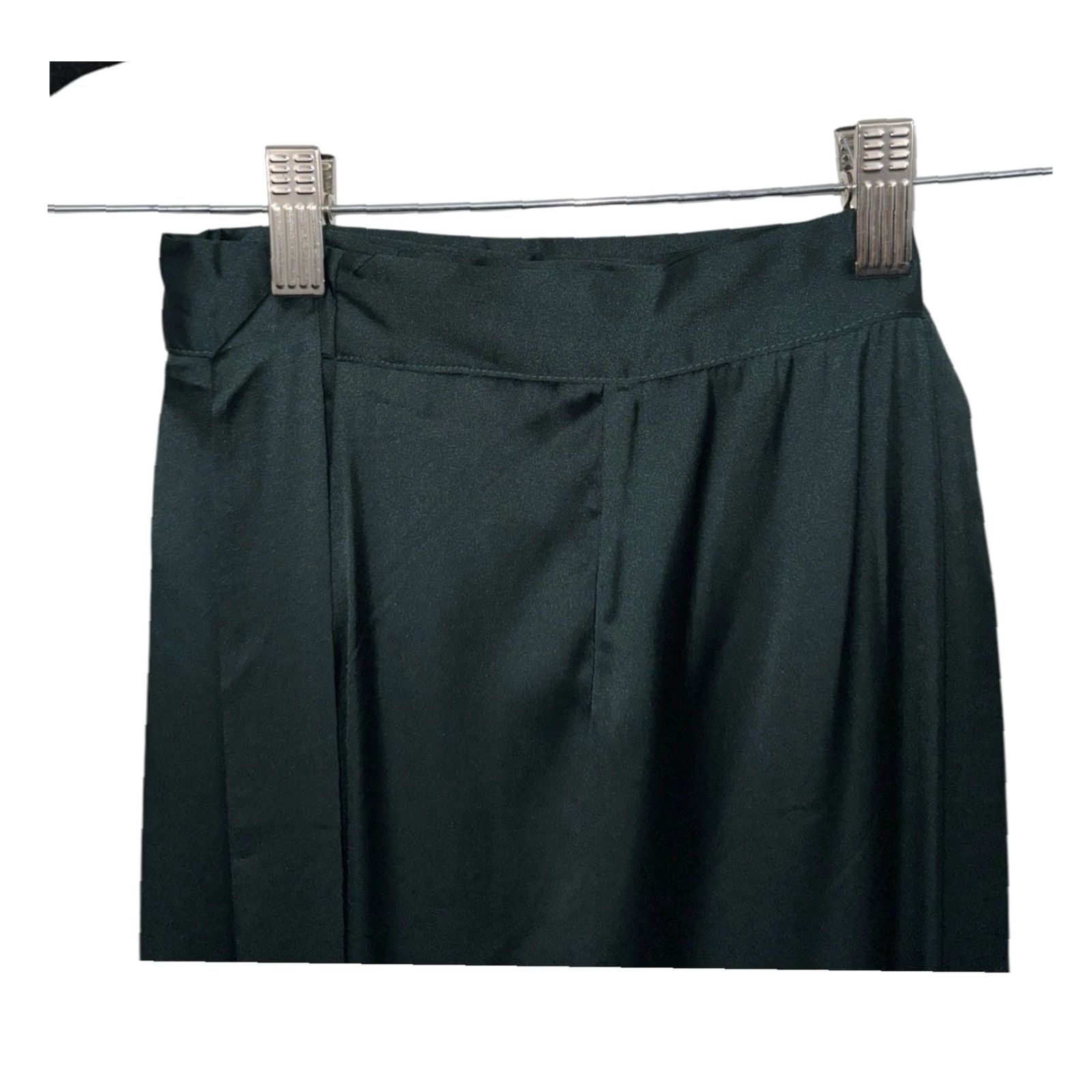 Vintage Rihoas Skirt Midi High Satin Tie Green M Womens, A-Line, Regular, Tie Waist, High Rise, Satin, Midi Skirt, Rihoas, Green, Women, Size M Size 32" / US 10 / IT 46 - 6 Thumbnail