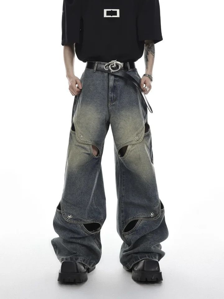 Wide Leg Jeans Baggy Distressed