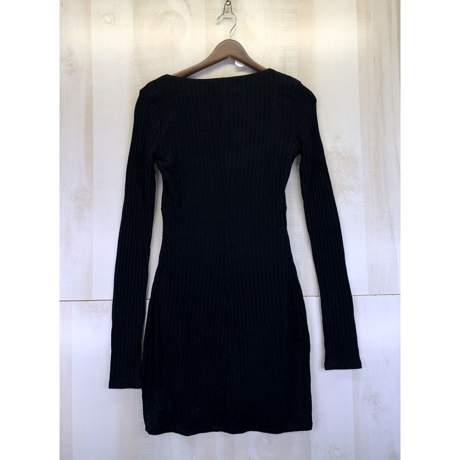 Vintage Rowa Little Black Dress Long Sleeve Pencil Dress Size Small NWT-8867 Women Black Ribbed Knit LBD Size S / US 4 / IT 40 - 5 Thumbnail