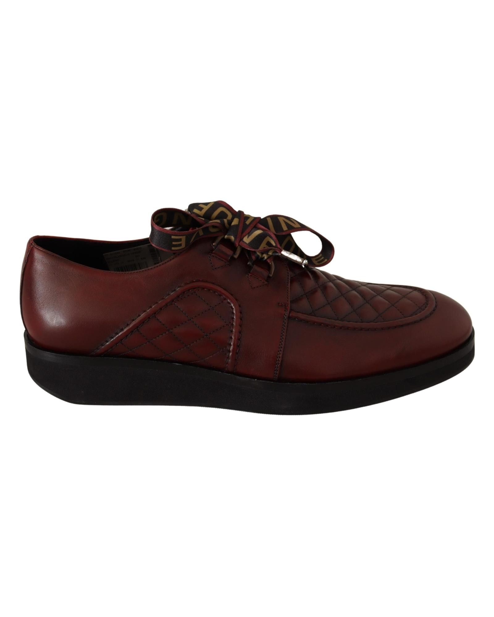 image of Dolce Gabbana Lace-Up Leather Formal Shoes in Red, Men's (Size 10)