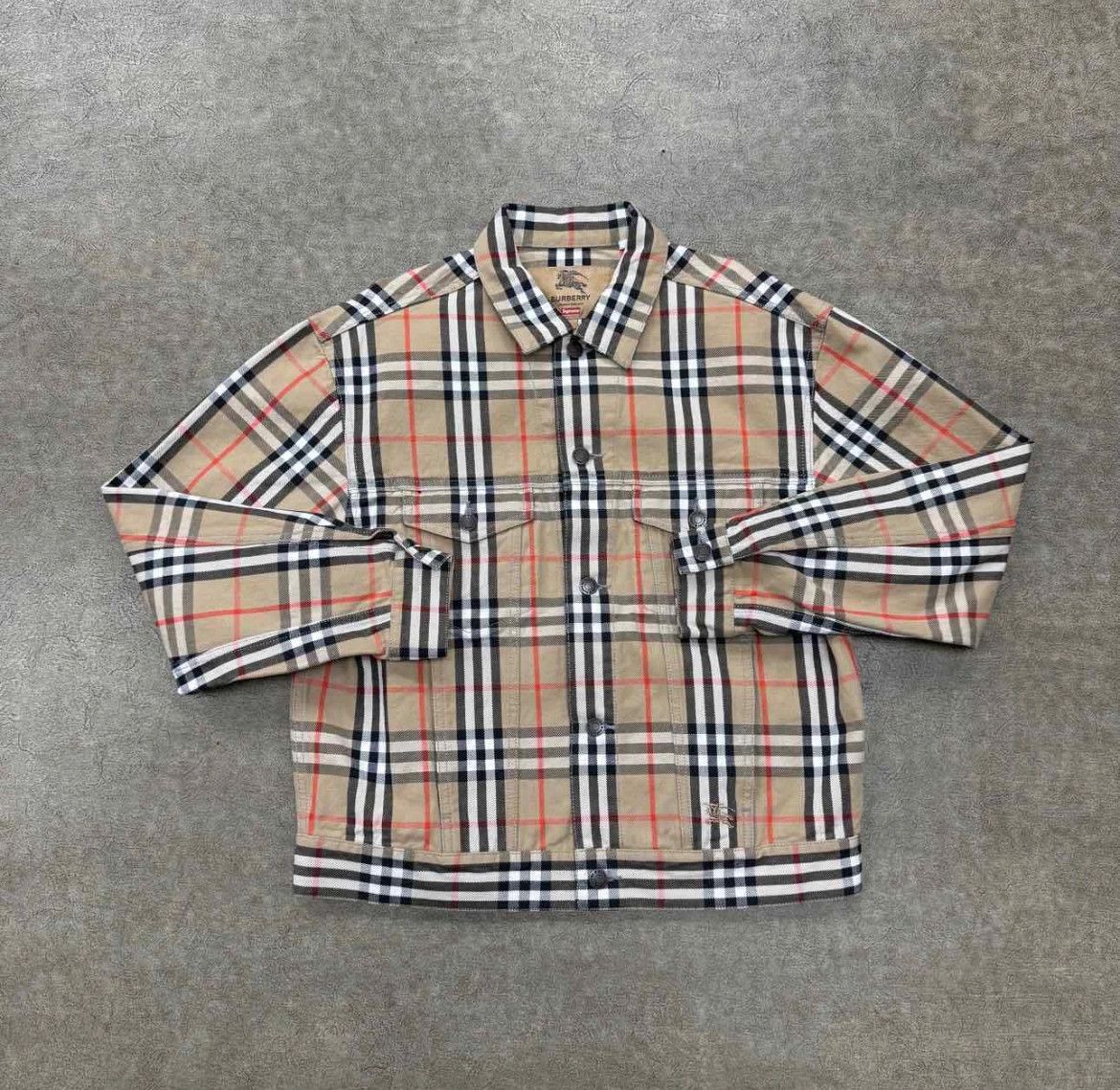 Burberry × Supreme Supreme Burberry Denim Tracker Jacket "Beige" Size US S / EU 44-46 / 1 - 1 Thumbnail