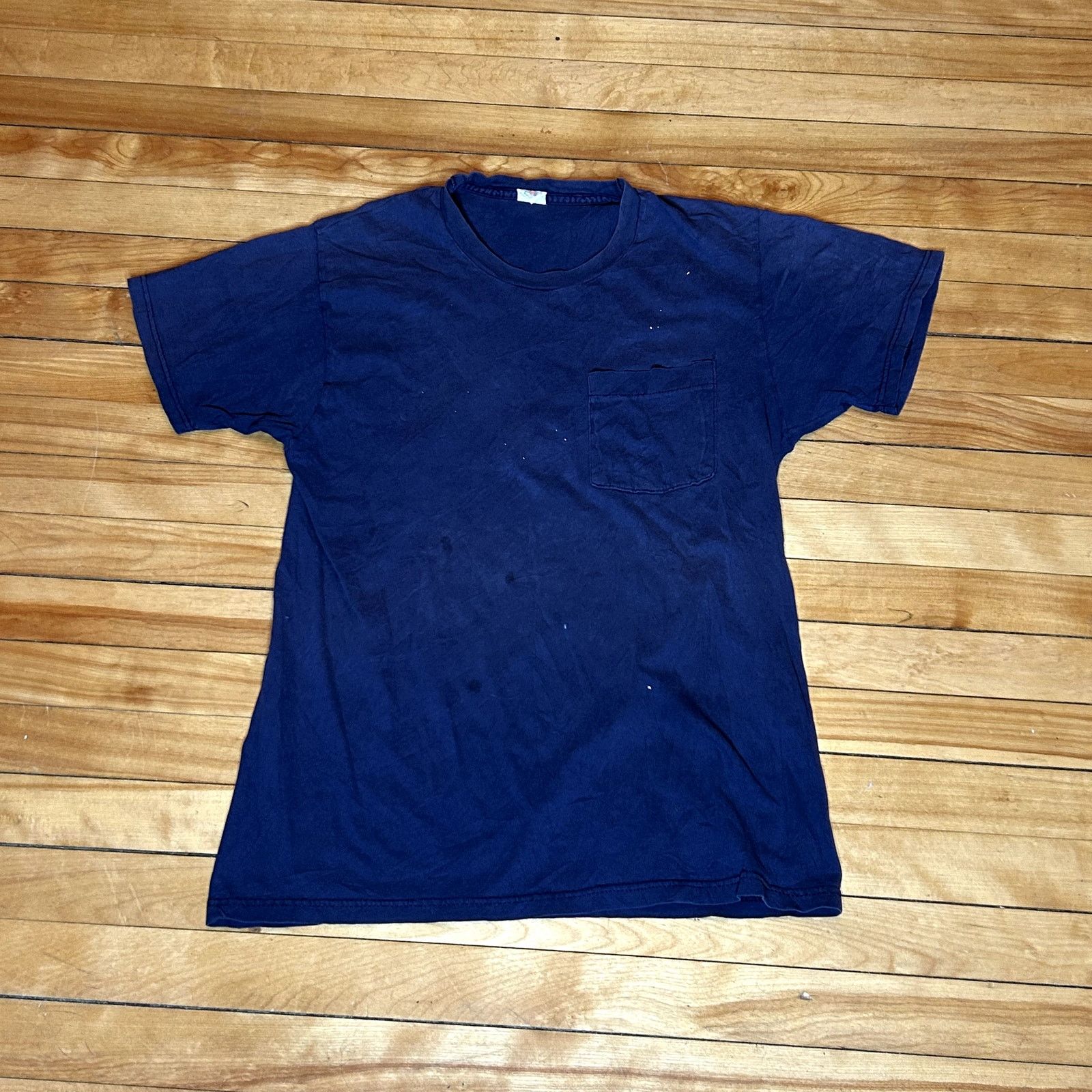 Fruit Of The Loom Vintage Fruit of The Loom Navy Selvedge Pocket T-Shirt Large Size US L / EU 52-54 / 3 - 1 Thumbnail