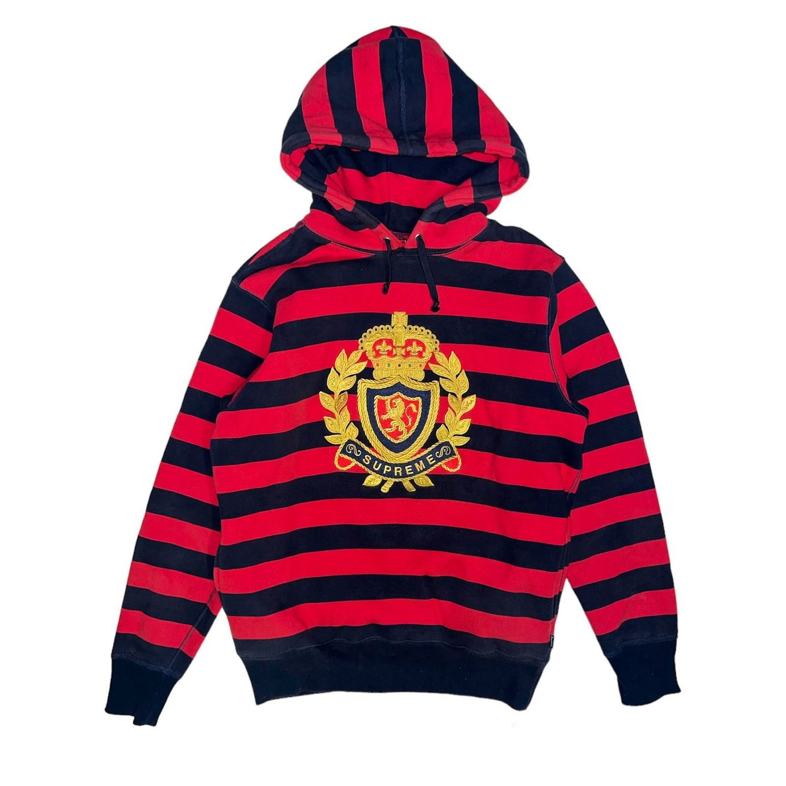 Supreme Supreme FW07 Striped Crest Hoodie Grailed