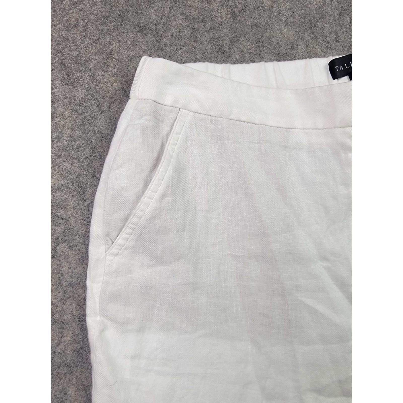 Talbots Talbots Pants Womens 12 White Linen Lined Straight Leg Pockets Summer Classic Size 34" / US 12 / IT 48 - 2 Thumbnail