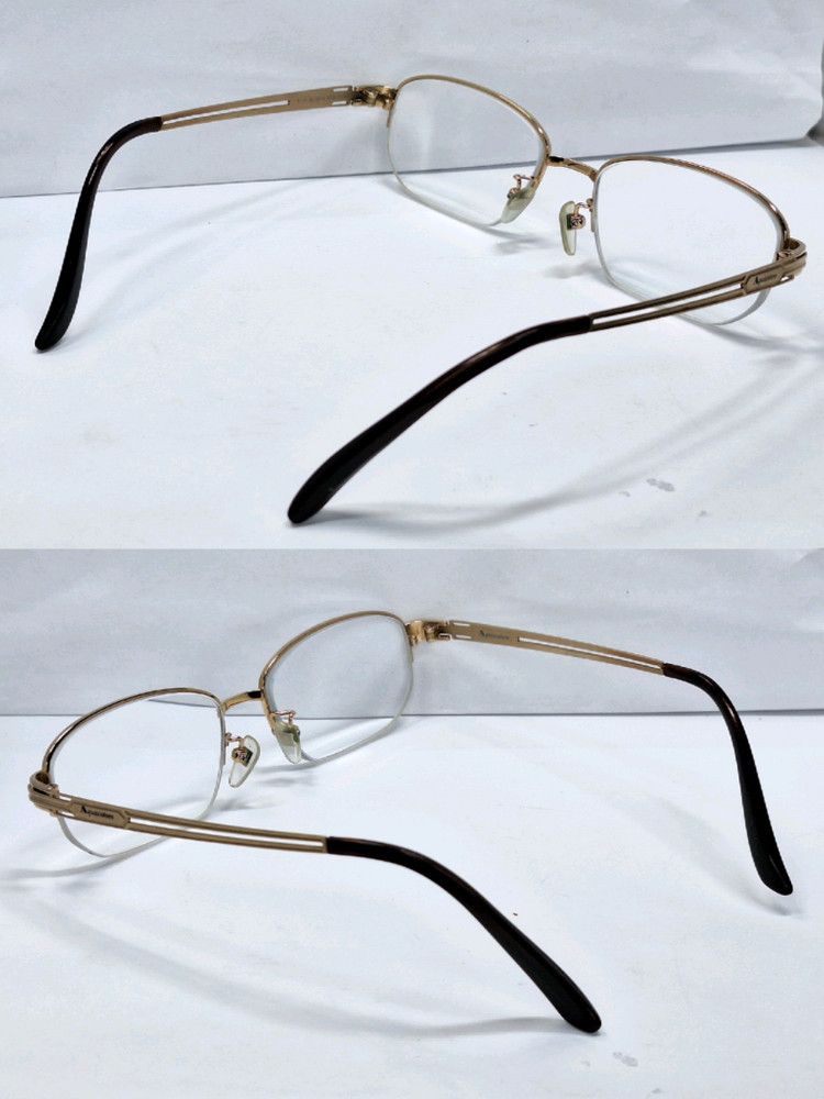 Aquascutum Aquascutum AQ-2015 Pure Titanium Half-Rim Glasses Frame Gold Size ONE SIZE - 3 Thumbnail