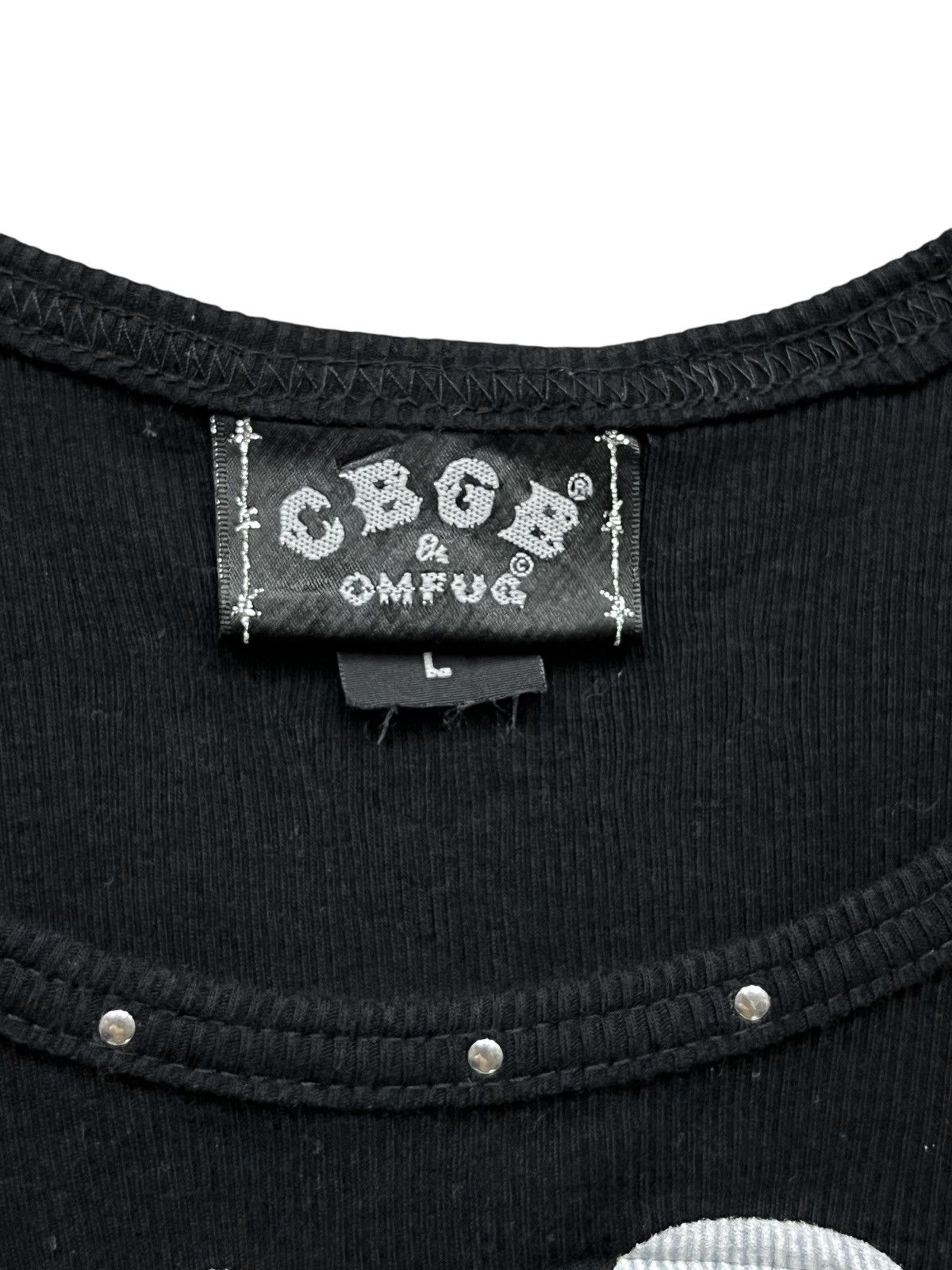 Vintage 💀Vintage CBGB OMFUG HOME OF UNDERGROUND ROCK Skull Tank Top Size M / US 6-8 / IT 42-44 - 6 Thumbnail