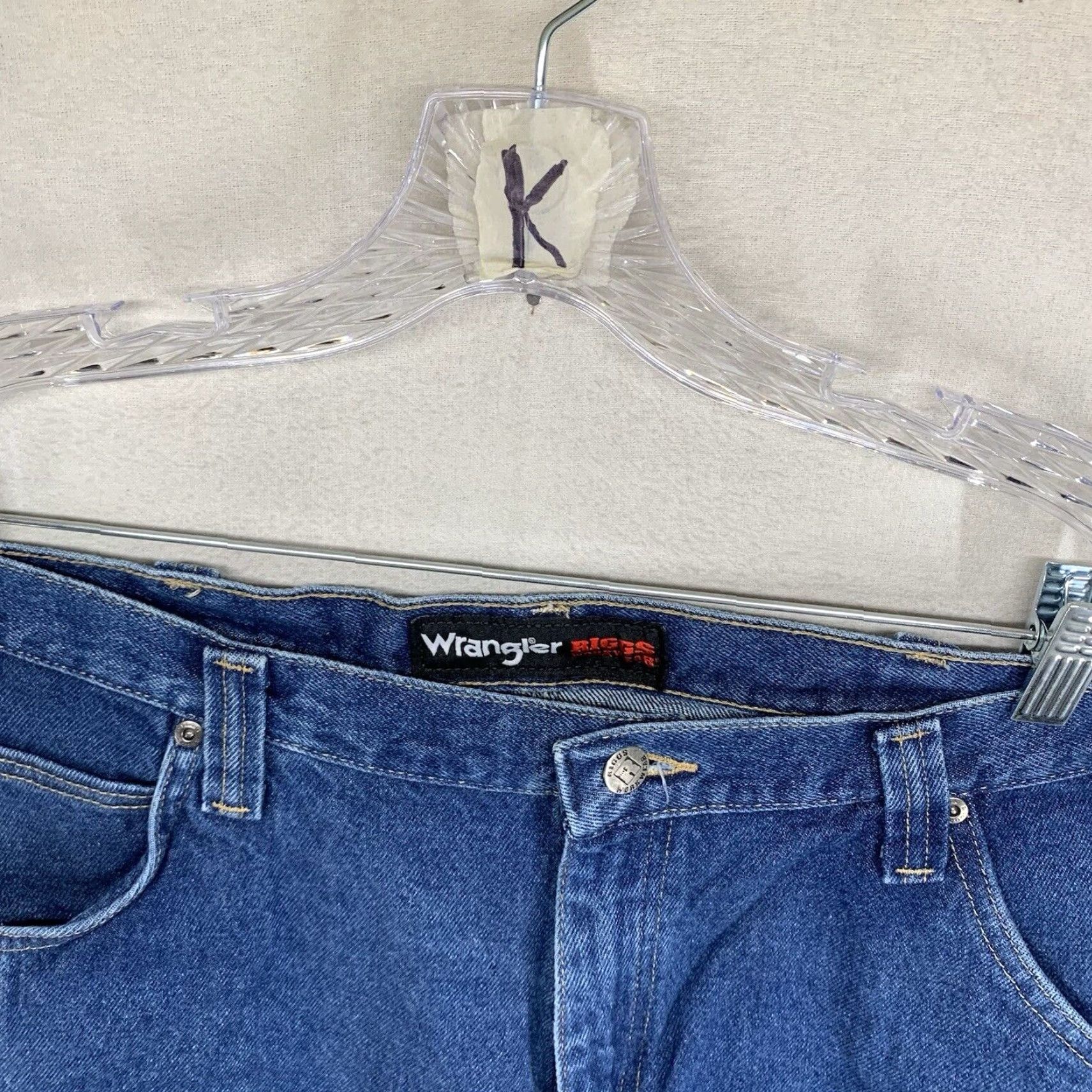 Wrangler VINTAGE Wrangler Men's Jeans Denim 40x30 Straight Fit High Rise Blue Cowboy Logo 90s Size US 40 / EU 56 - 3 Thumbnail
