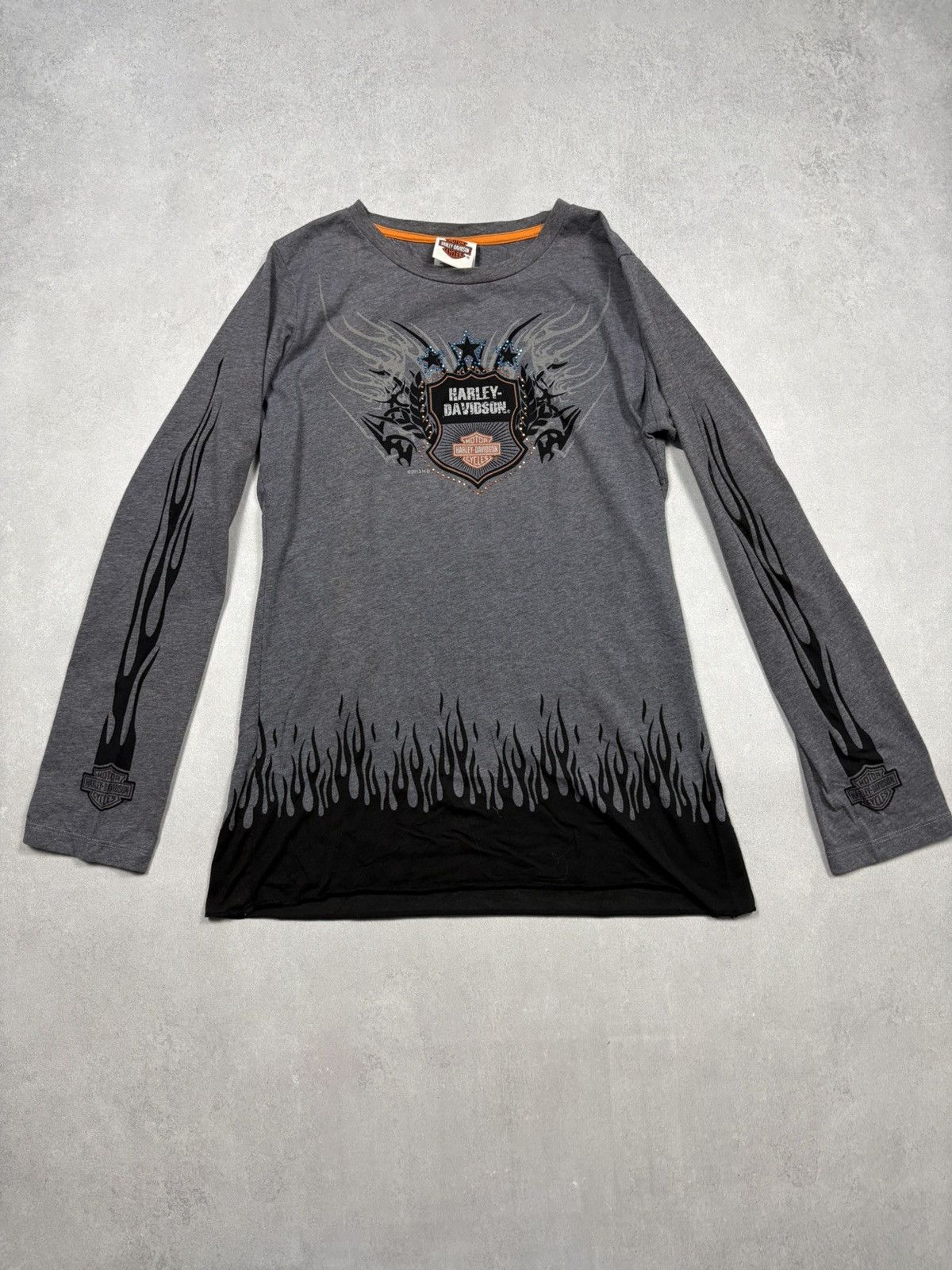 Harley Davidson Harley Davidson Flame Long Sleeve Baby Shirt XL Studded Logo Size XL / US 12-14 / IT 48-50 - 1 Thumbnail