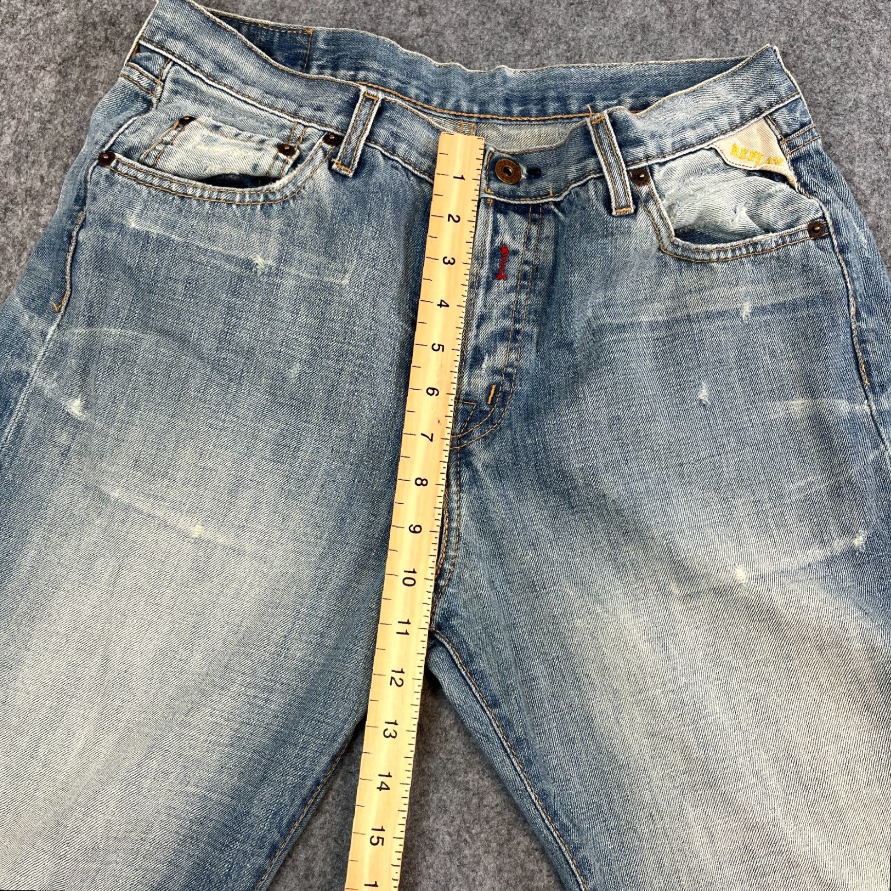 Replay Replay Mens Jeans Relaxed Straight 30 32 Light Blue Fades Denim Cotton 5-Pocket Brand Replay Mens Jeans Relaxed Straight 30 32 Light Wash Blue Fades Size US 30 / EU 46 - 5 Thumbnail