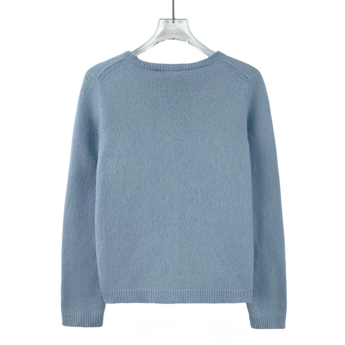 Max Mara Maxmara Blue Rabbit Fur Long-sleeve Knit Cardigan Coat K26WX Size S / US 4 / IT 40 - 2 Thumbnail