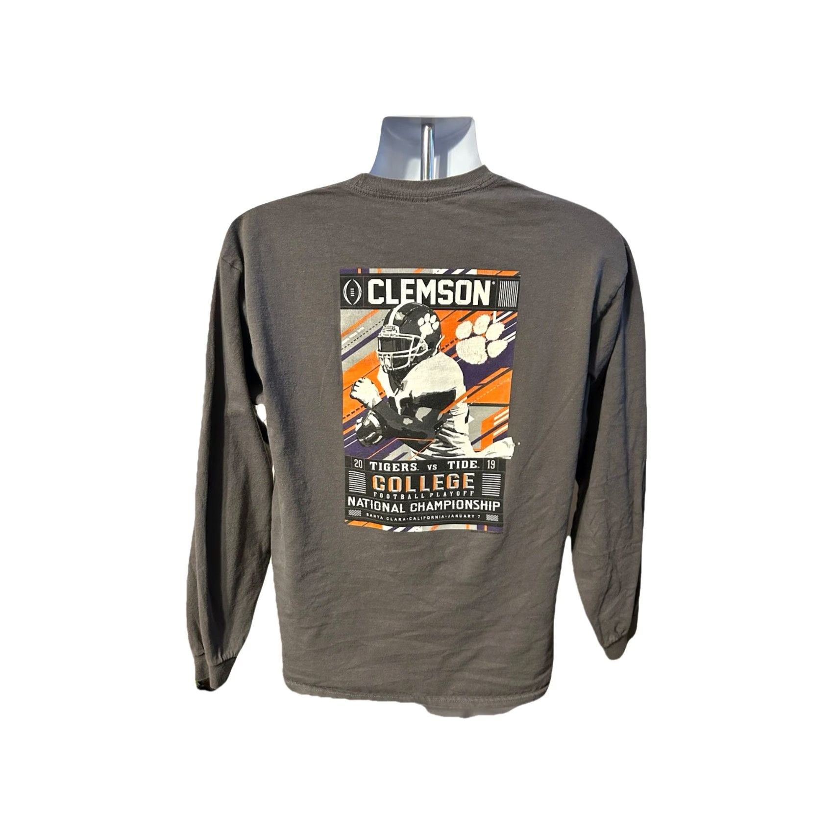 Gildan Clemson Univ Football 2019 National Champs Shirt Men Large Long Sleeve Gray Size US L / EU 52-54 / 3 - 4 Thumbnail