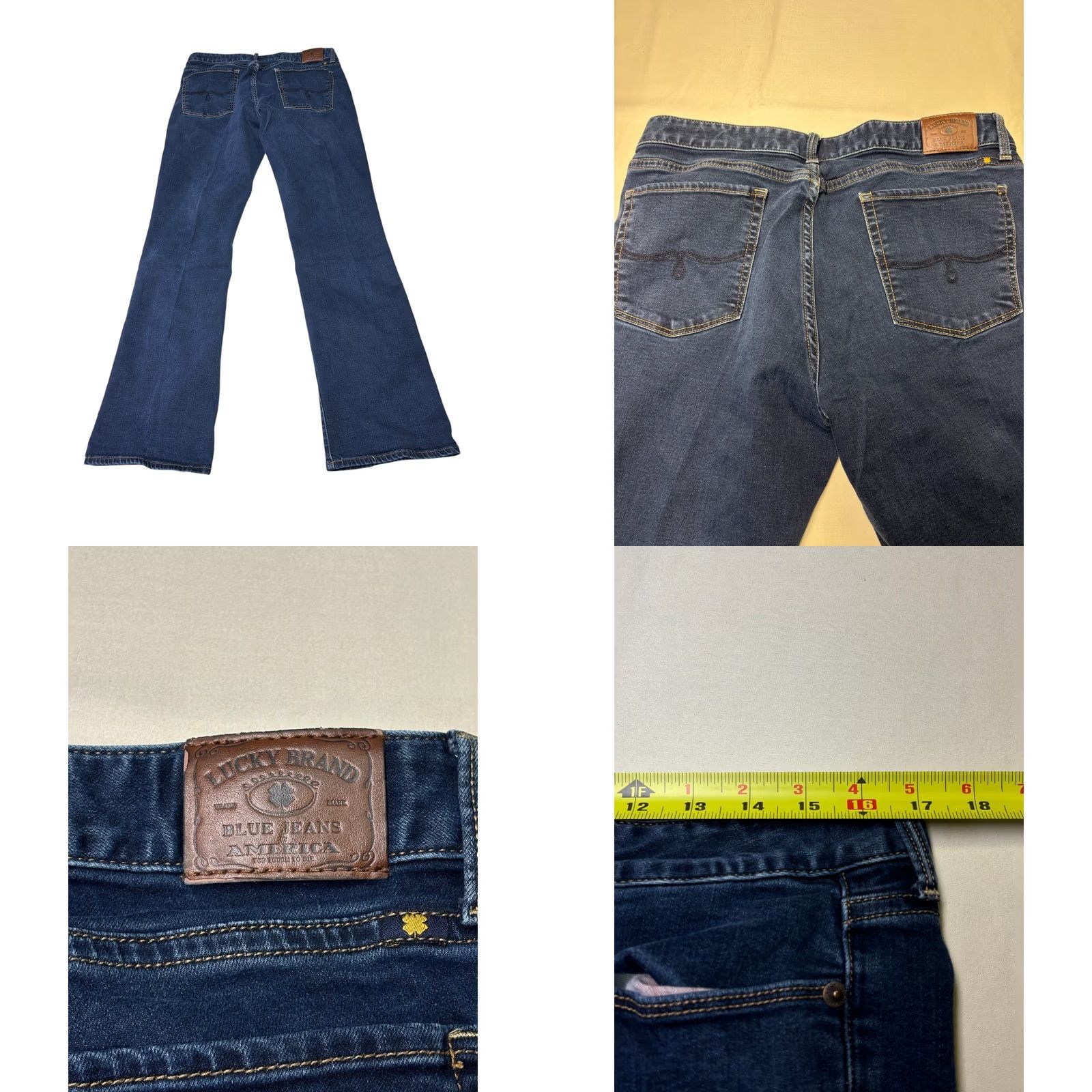 Lucky Brand Lucky Brand Jeans Women 14W Boots Jeans Bootcut Regular Blue Denim Flare Leg 32 Inseam VINTAGE No? Size 36" / US 14 / IT 50 - 8 Thumbnail