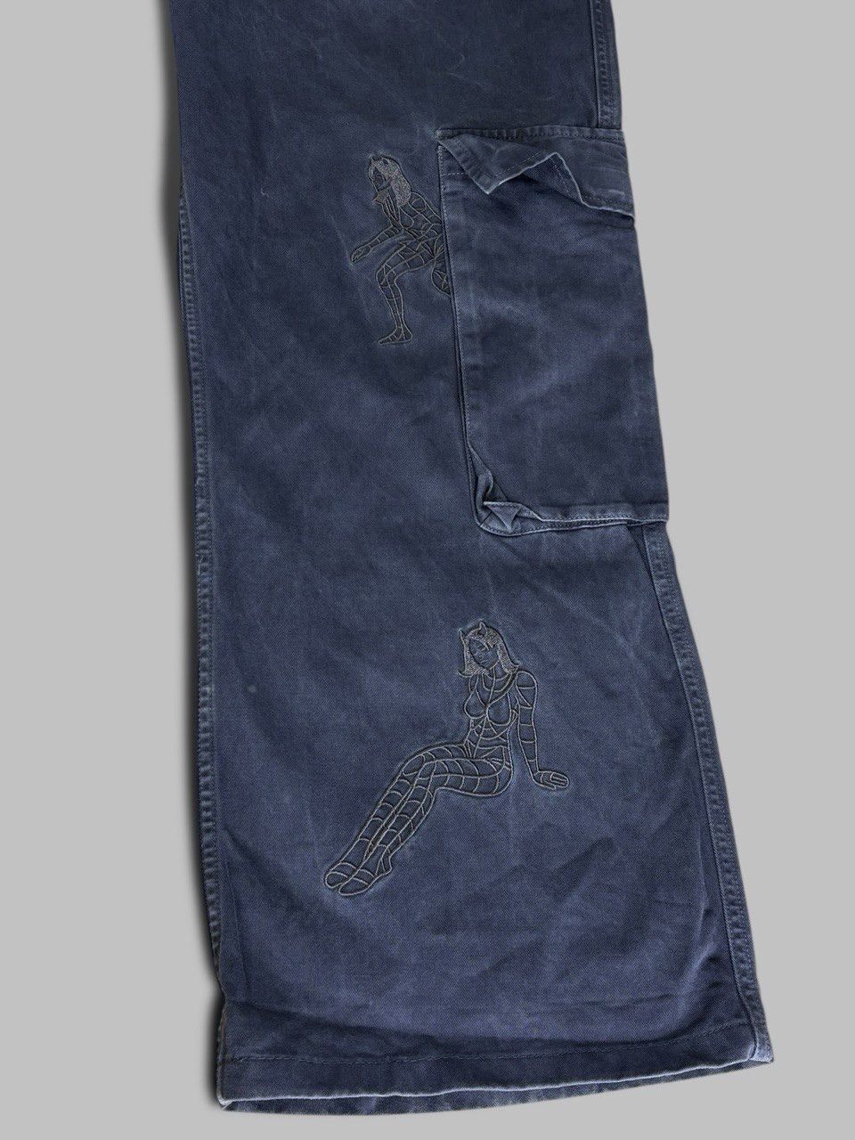 Systemic Systemic Cargo Pants Grey Women Stitching with flared fit Size US 34 / EU 50 - 4 Thumbnail