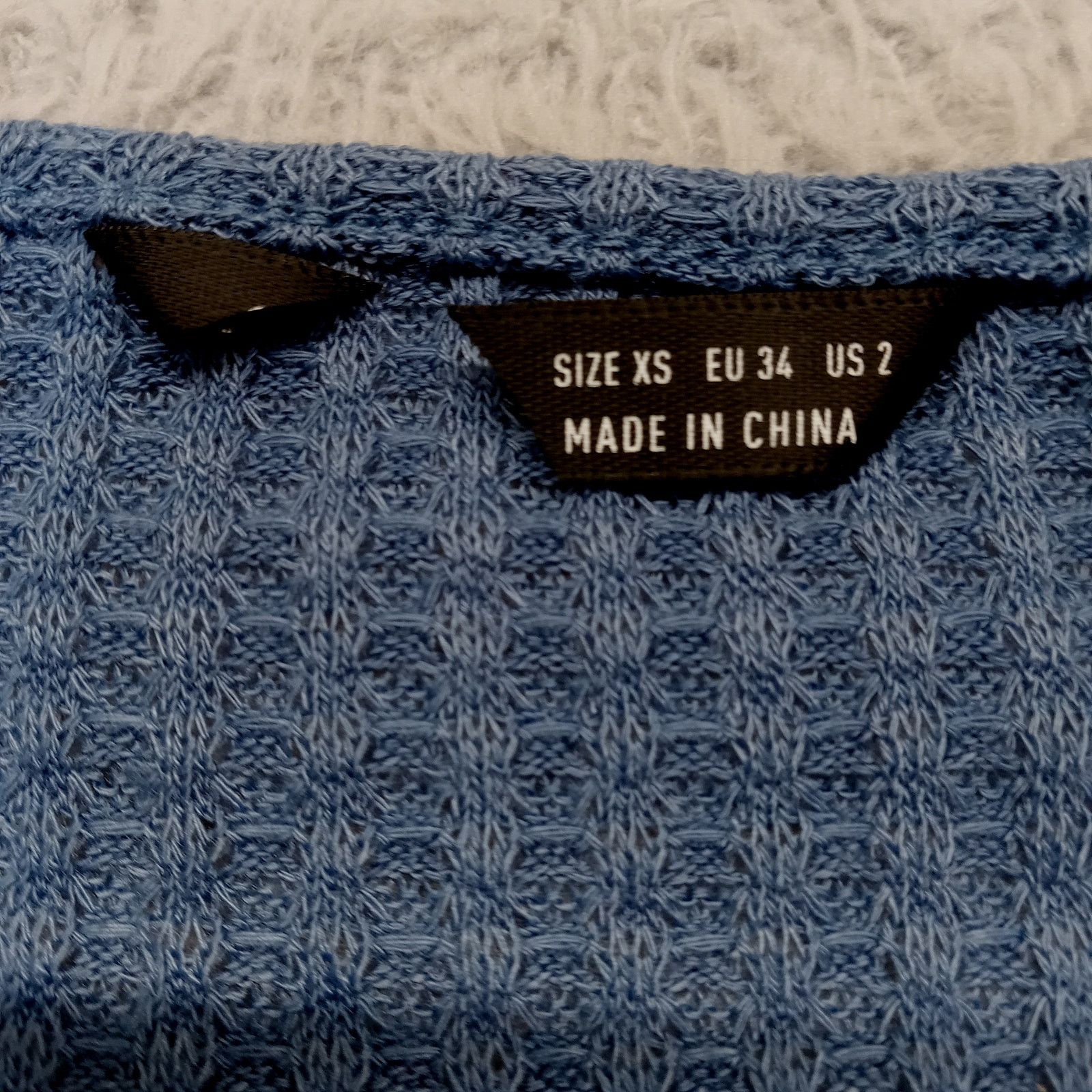 & Other Stories Women's Waffle Romper XS Blue Tie Polyester Cotton Size 27" / US 4 / IT 40 - 3 Thumbnail