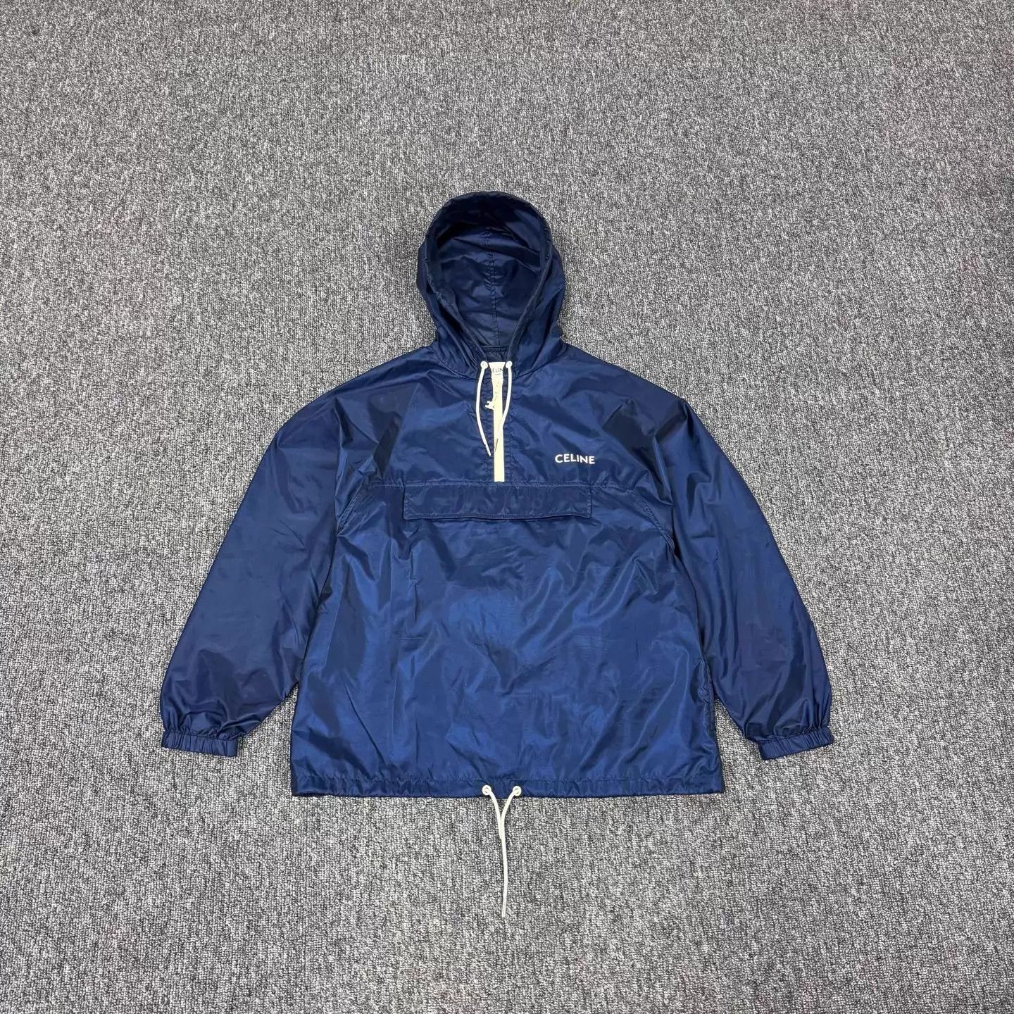 Celine Celine Navy Blue Logo Half-Zip Hooded Jacket 36 Size XS / US 0-2 / IT 36-38 - 1 Thumbnail