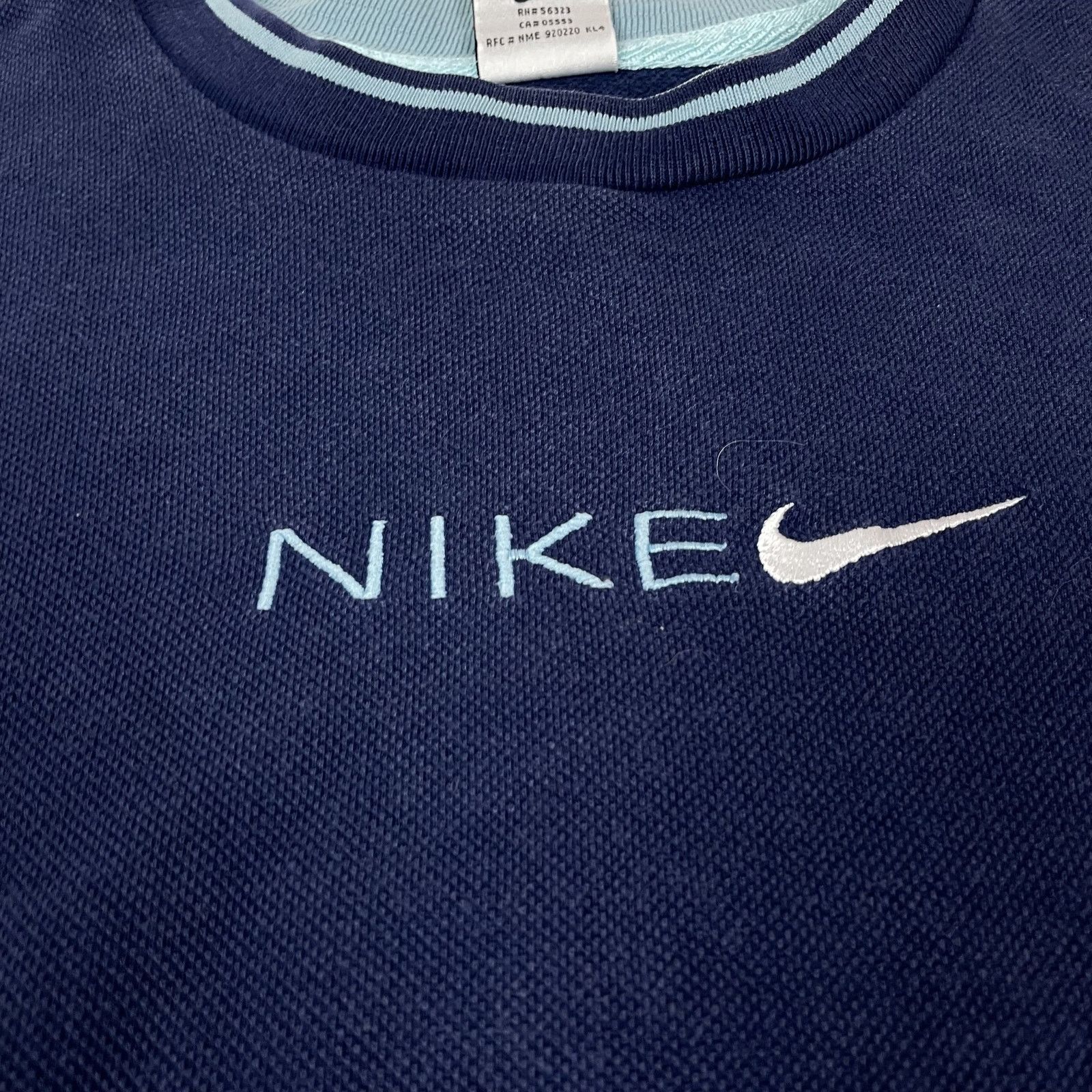 Nike × Vintage Nike Women's Blue Swoosh Pullover Sweatshirt Large (12-14) Size L / US 10 / IT 46 - 4 Thumbnail