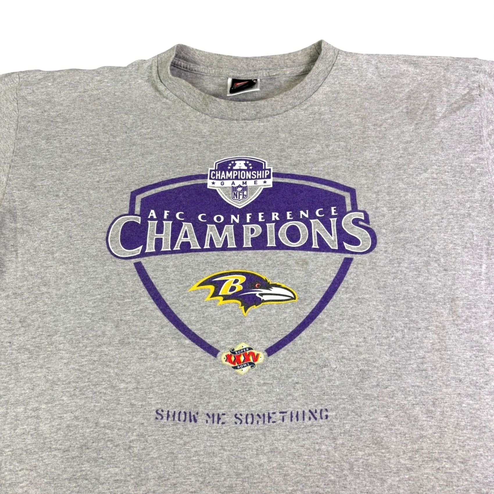 Nike VINTAGE Nike Team Baltimore Ravens AFC Champions T-Shirt Gray L Mens Football 2000s Size US L / EU 52-54 / 3 - 2 Thumbnail