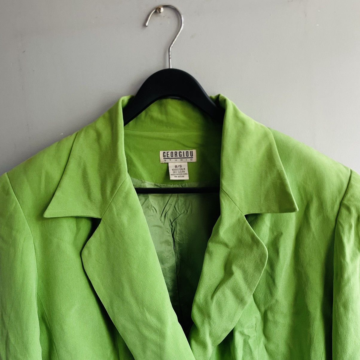 Japanese Brand × Seditionaries × Vintage Japanese Vintage Green Silk Cropped Blazer Size S / US 4 / IT 40 - 1 Thumbnail