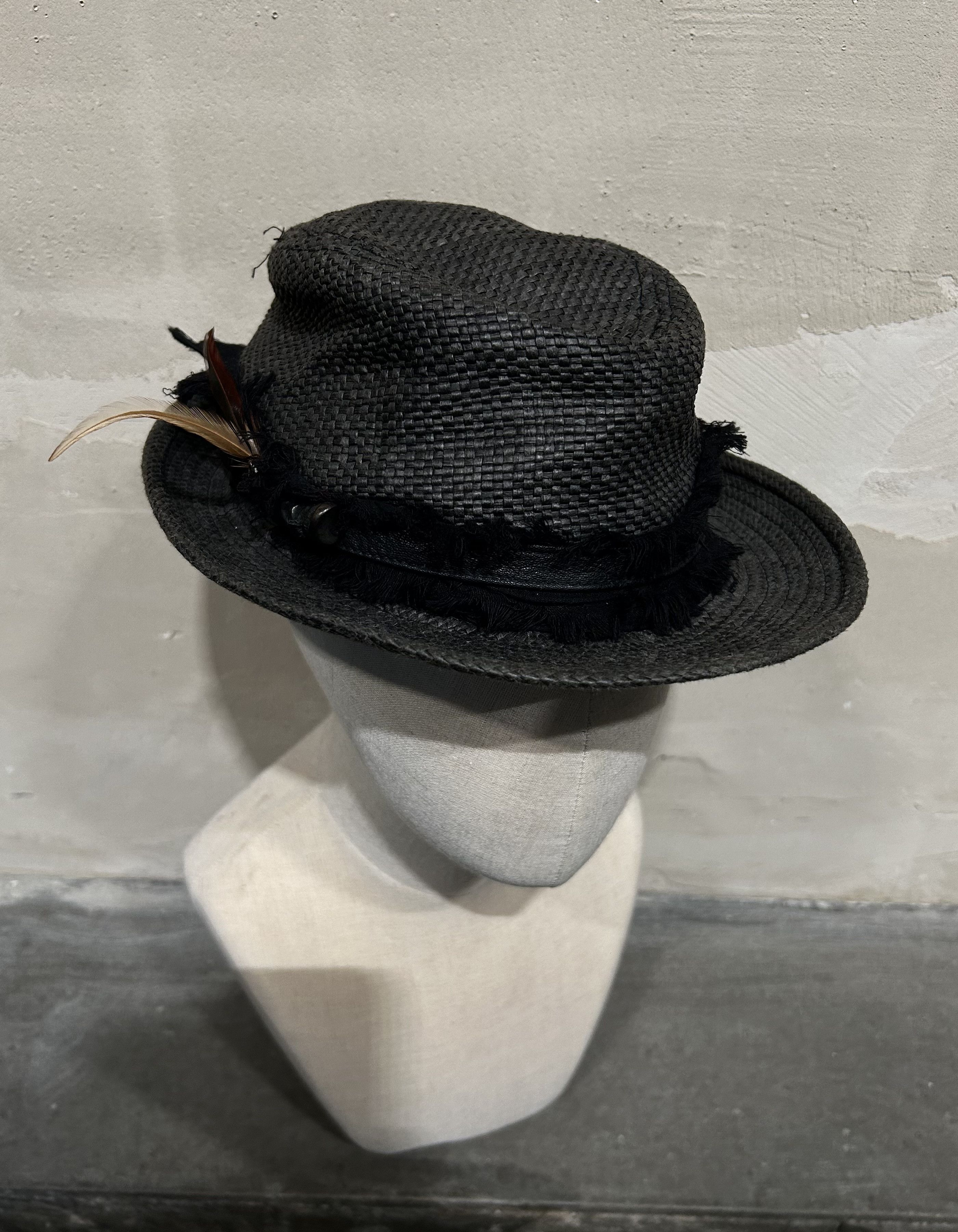 14th Addiction 14th Addiction Early Woven Feather Hat Size ONE SIZE - 1 Thumbnail
