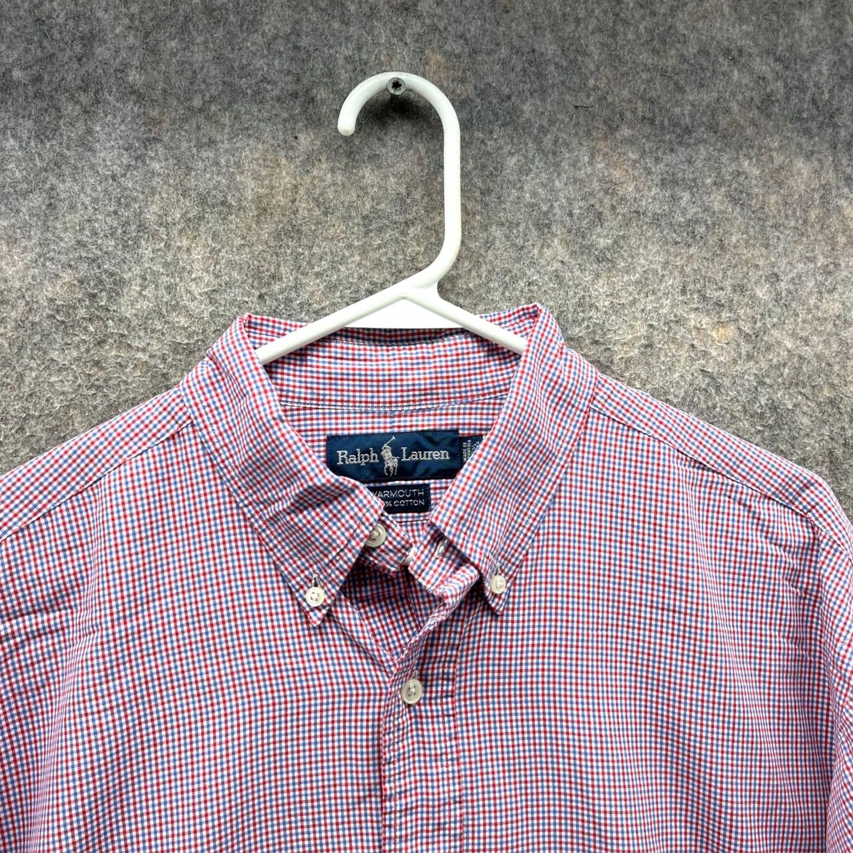 Polo Ralph Lauren Ralph Lauren Shirt Men 16.5 34/35 Red Blue Plaid Button UP Yarmouth Oxford VTG Size US XL / EU 56 / 4 - 7 Thumbnail